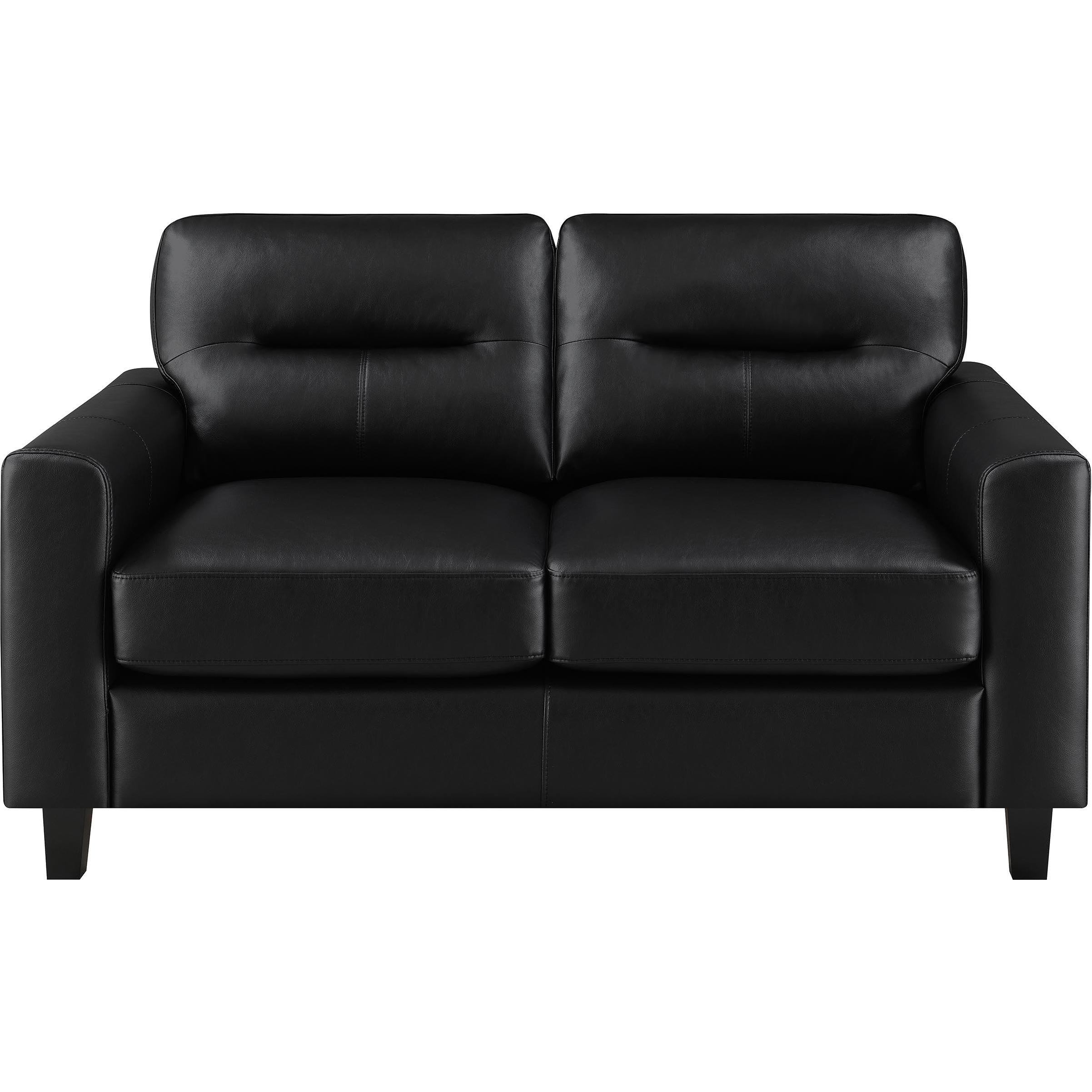 Coaster Furniture Scotland 504665 Faux Leather Upholstered Track Arm Loveseat - Black - Image 3
