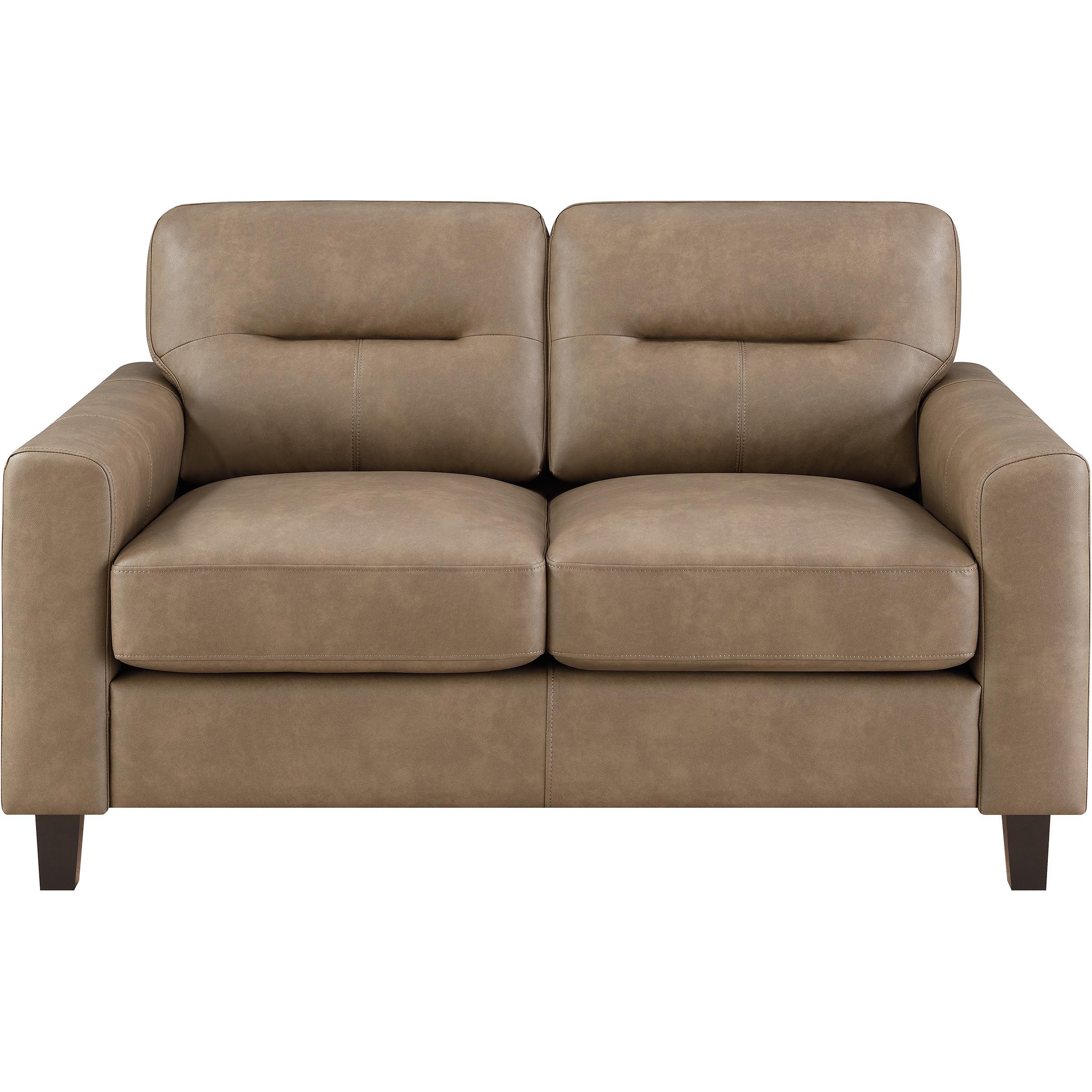 Coaster Furniture Scotland 504668 Faux Leather Upholstered Track Arm Loveseat - Brown - Image 3