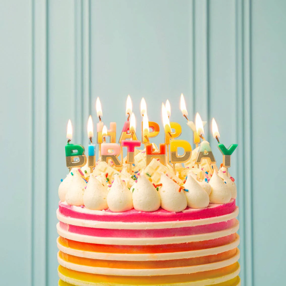 Rainbow Happy Birthday Candles | Cake Candle | - Image 2