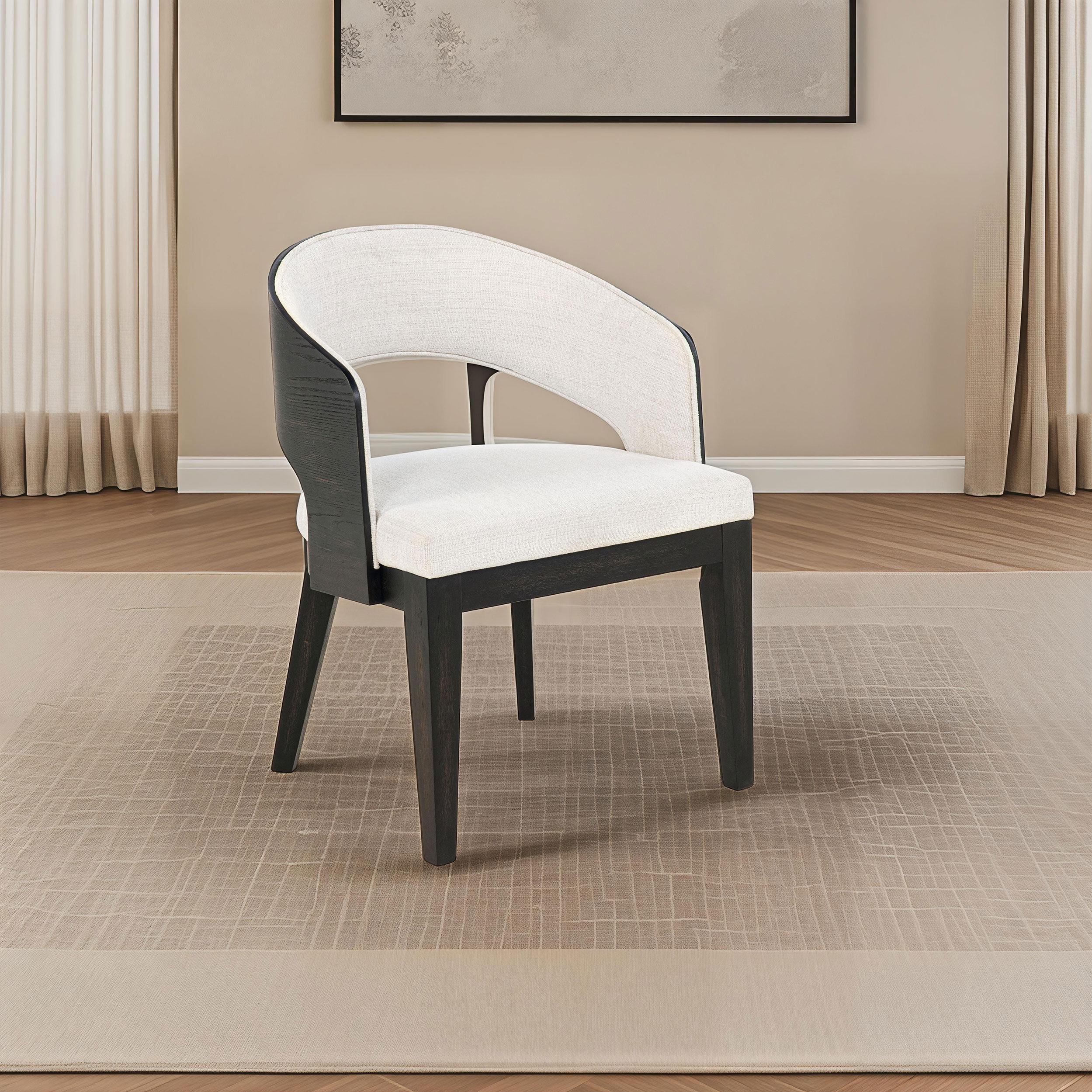 Coaster Furniture Leandro 115393 Set of 2 Upholstered Dining Arm Chair - Cream - Image 2