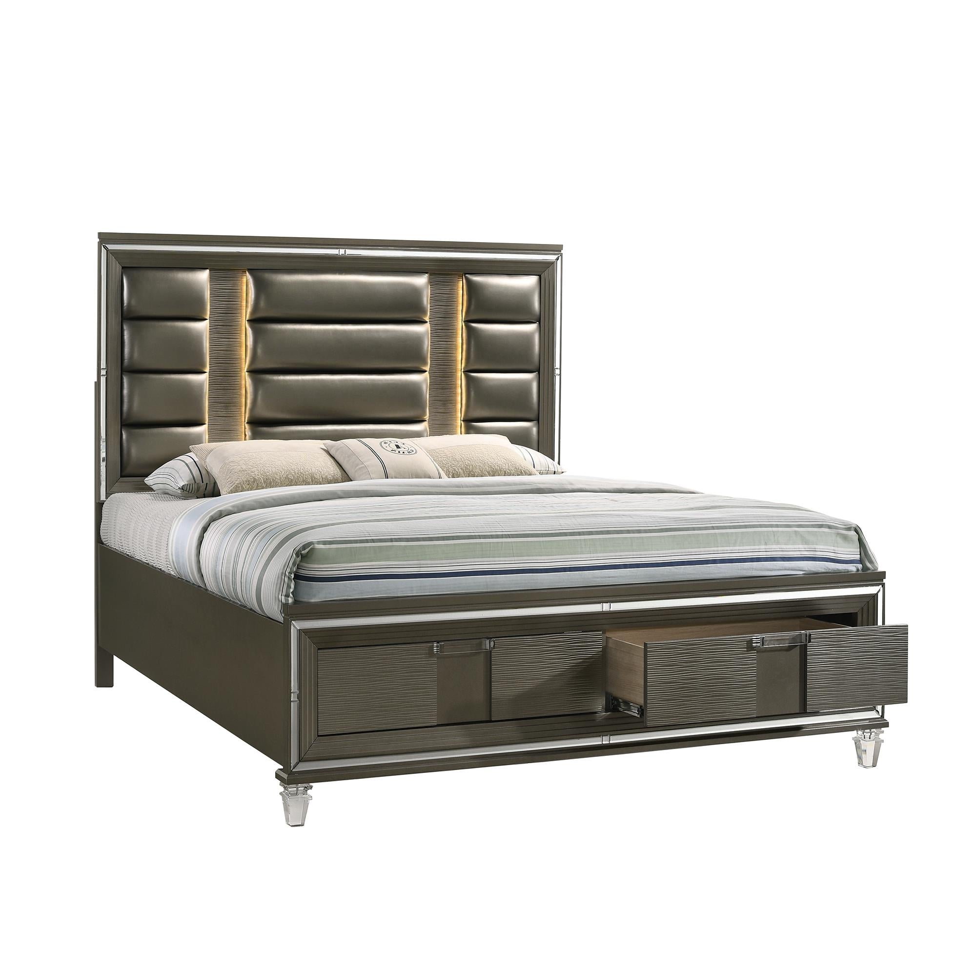 Elements International Twenty Nine TN600KB 2-Drawer King Storage Bed - Image 2