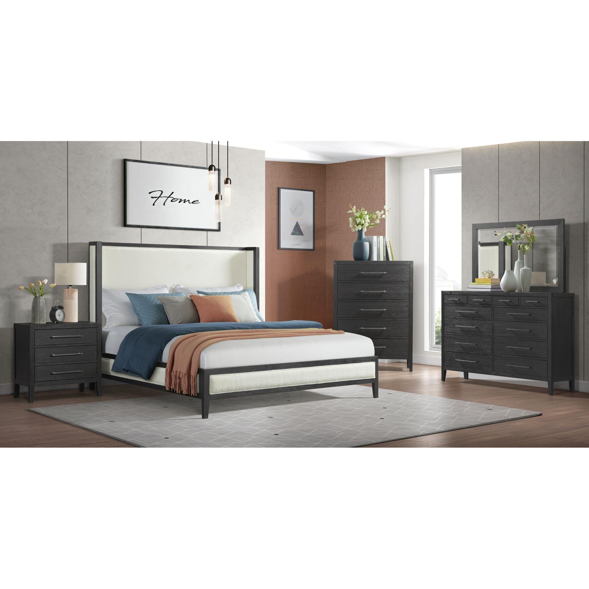 Elements International Versailles Contemporary B-3690-8-NS 3-Drawer Nightstand - Image 3