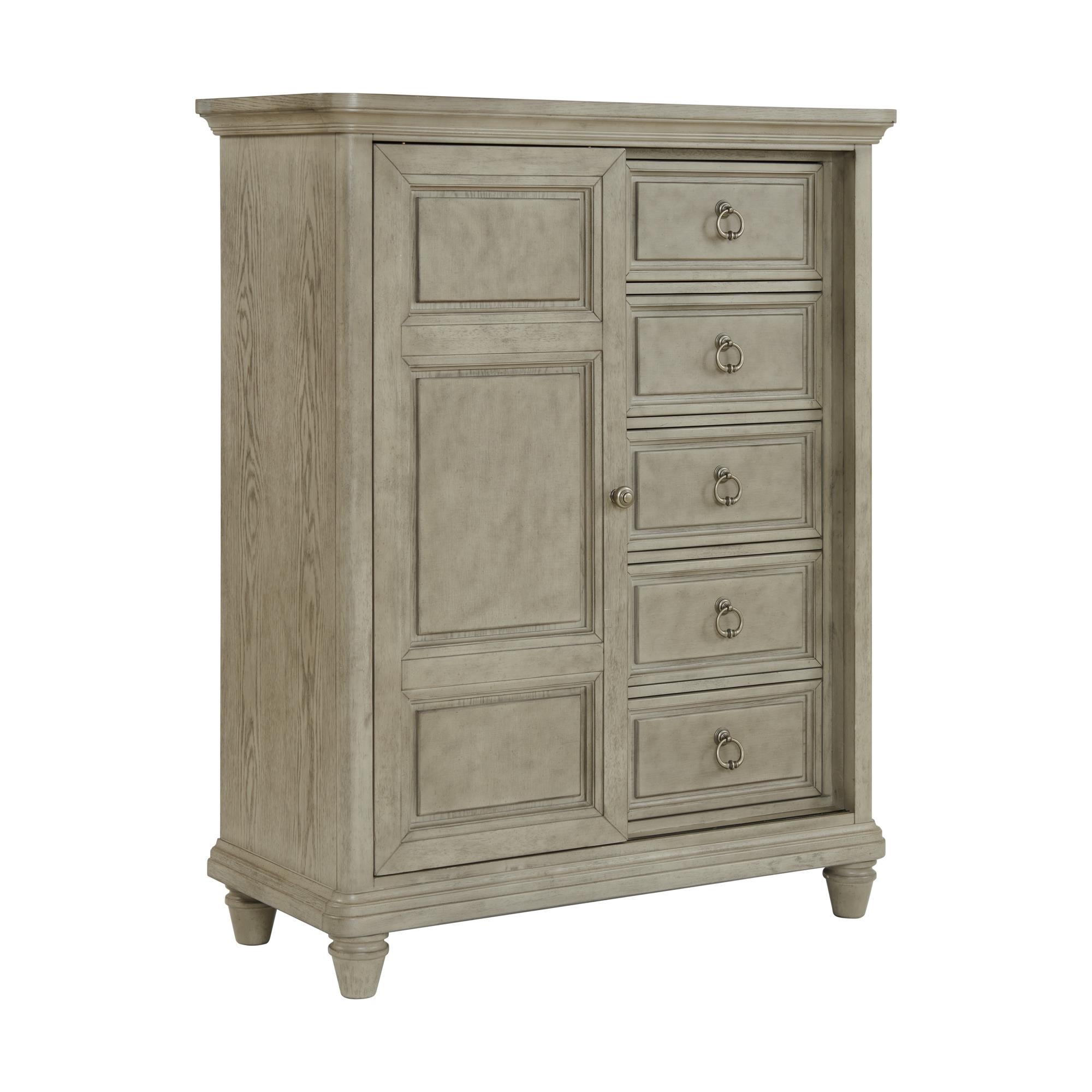 Elements International Whit-Ash B-11360-3-CH2 5-Drawer Door Chest - Image 1