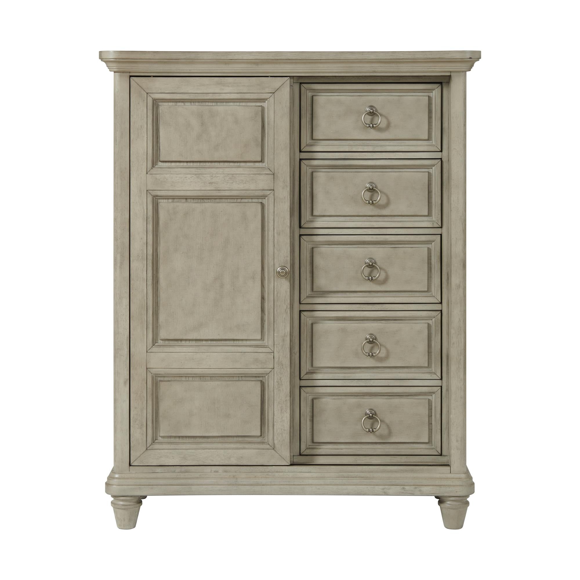 Elements International Whit-Ash B-11360-3-CH2 5-Drawer Door Chest - Image 2