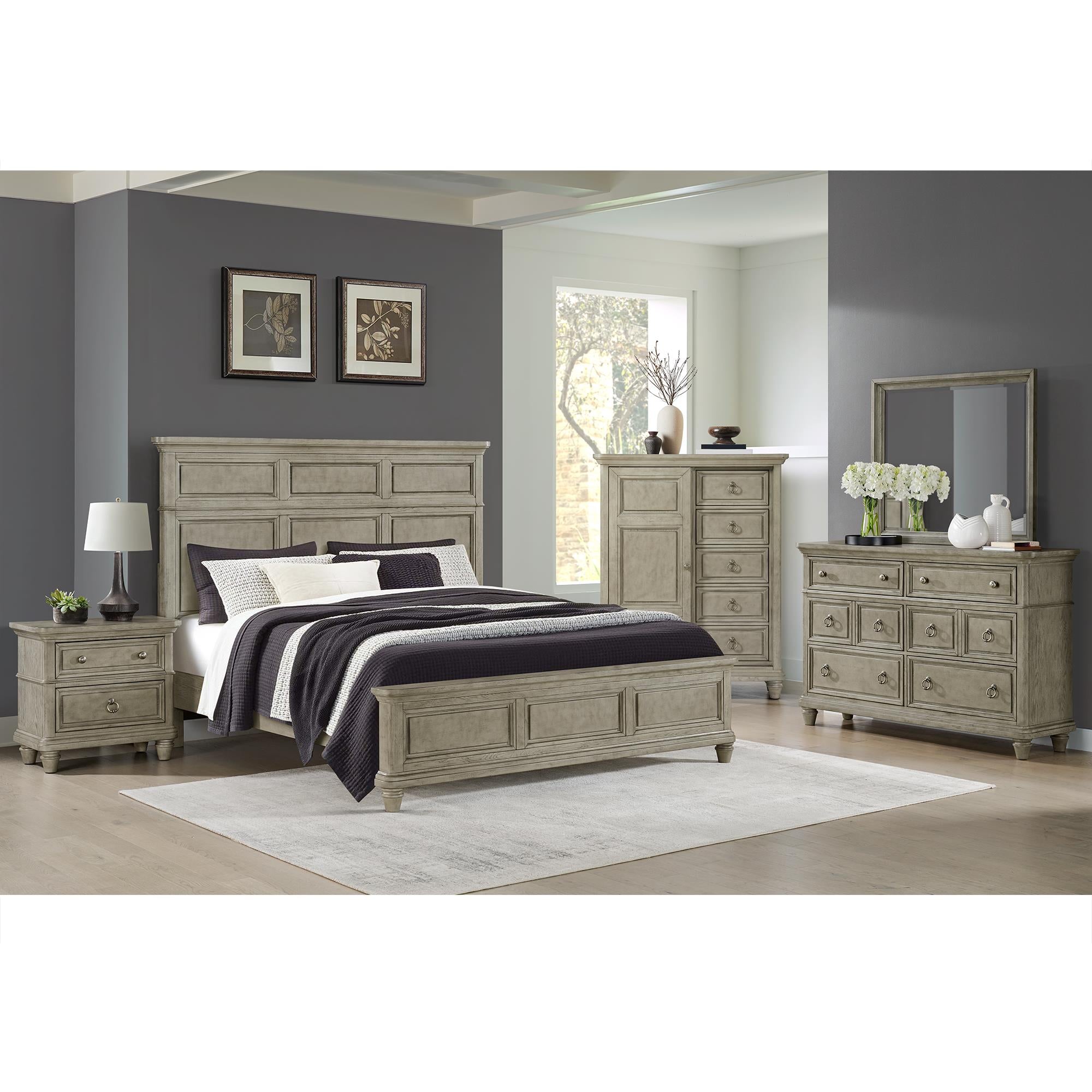 Elements International Whit-Ash B-11360-3-CH2 5-Drawer Door Chest - Image 3