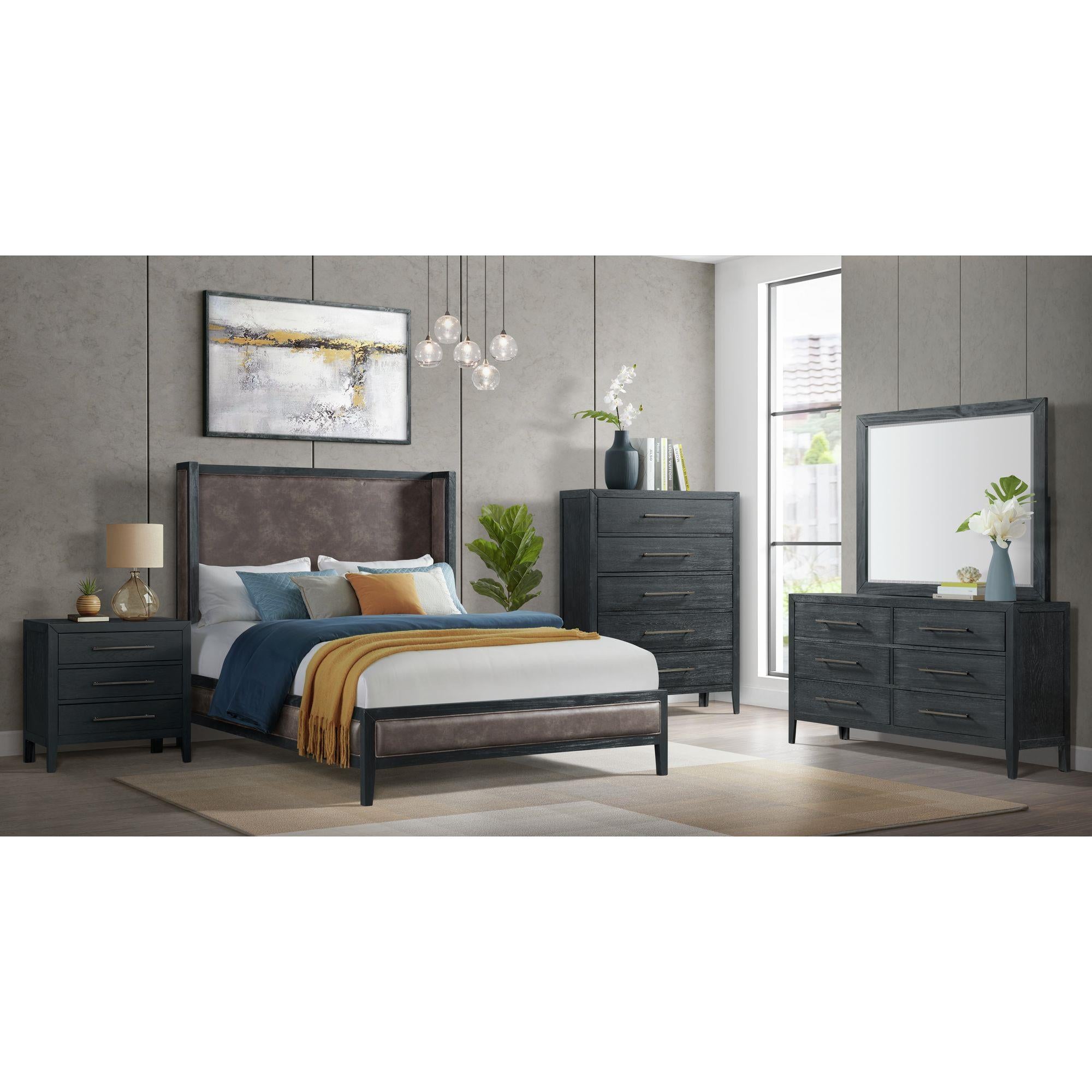 Elements International Versailles Contemporary B-3690-8-DR1 6-Drawer Dresser - Image 3