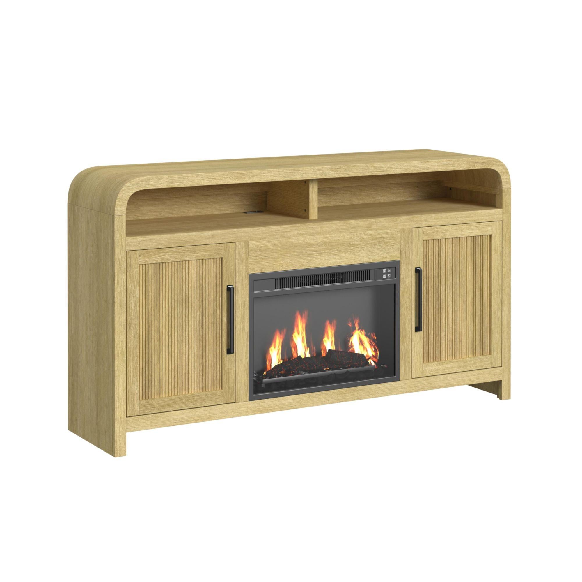 Elements International Ridgemont LA-14440-6-FP Complete 60″ Fireplace Cabinet