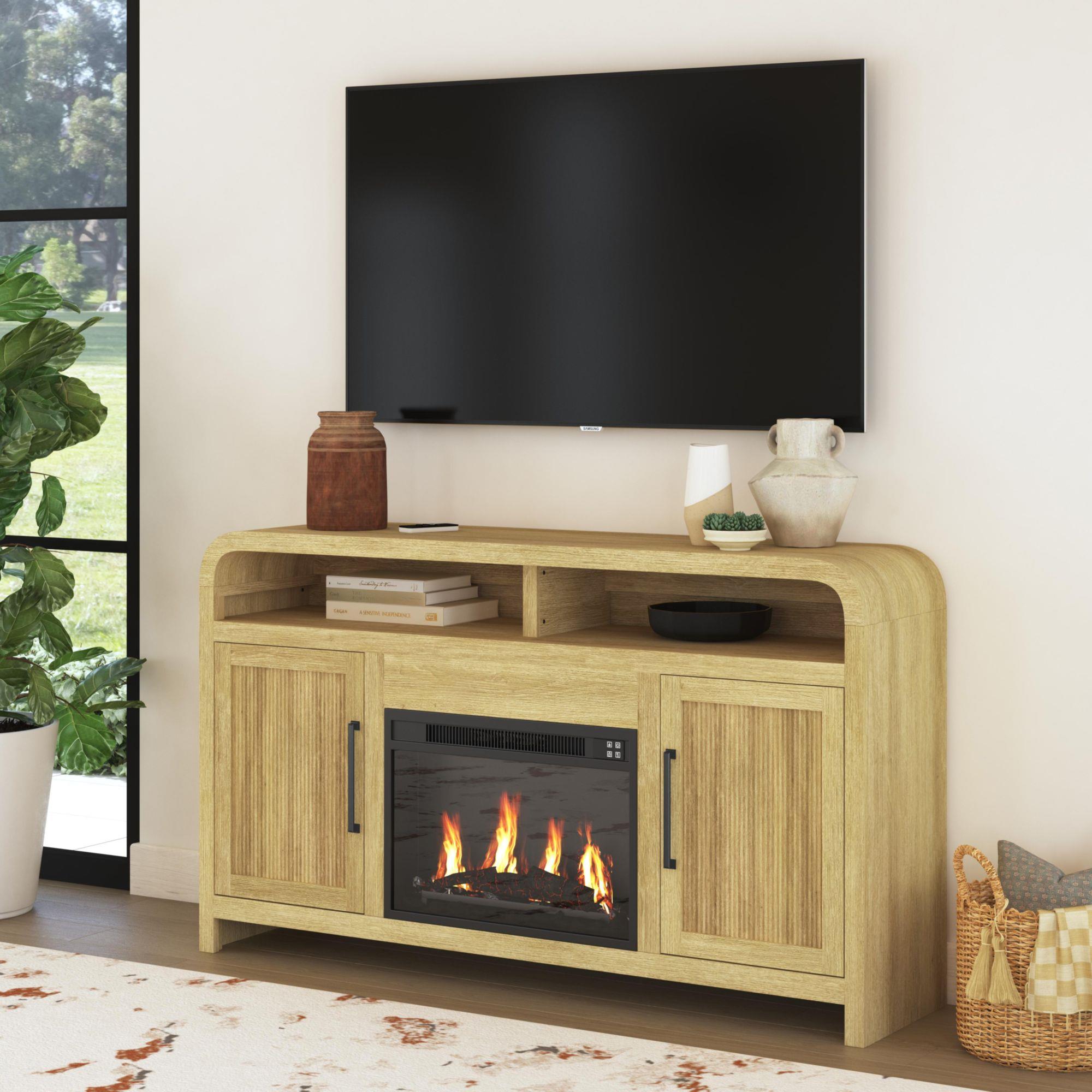 Elements International Ridgemont LA-14440-6-FP Complete 60" Fireplace Cabinet - Image 3
