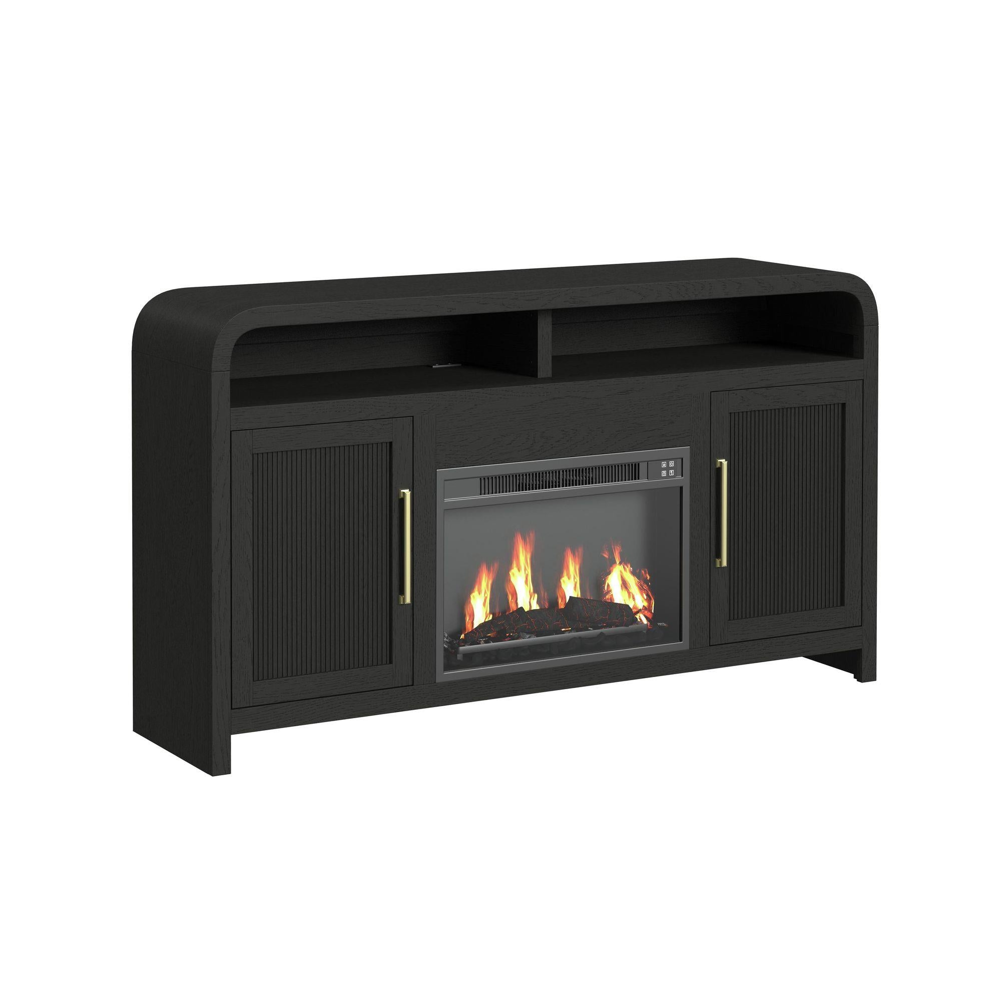 Elements International Ridgemont LA-14440-8W-FP Complete 60″ Fireplace Cabinet