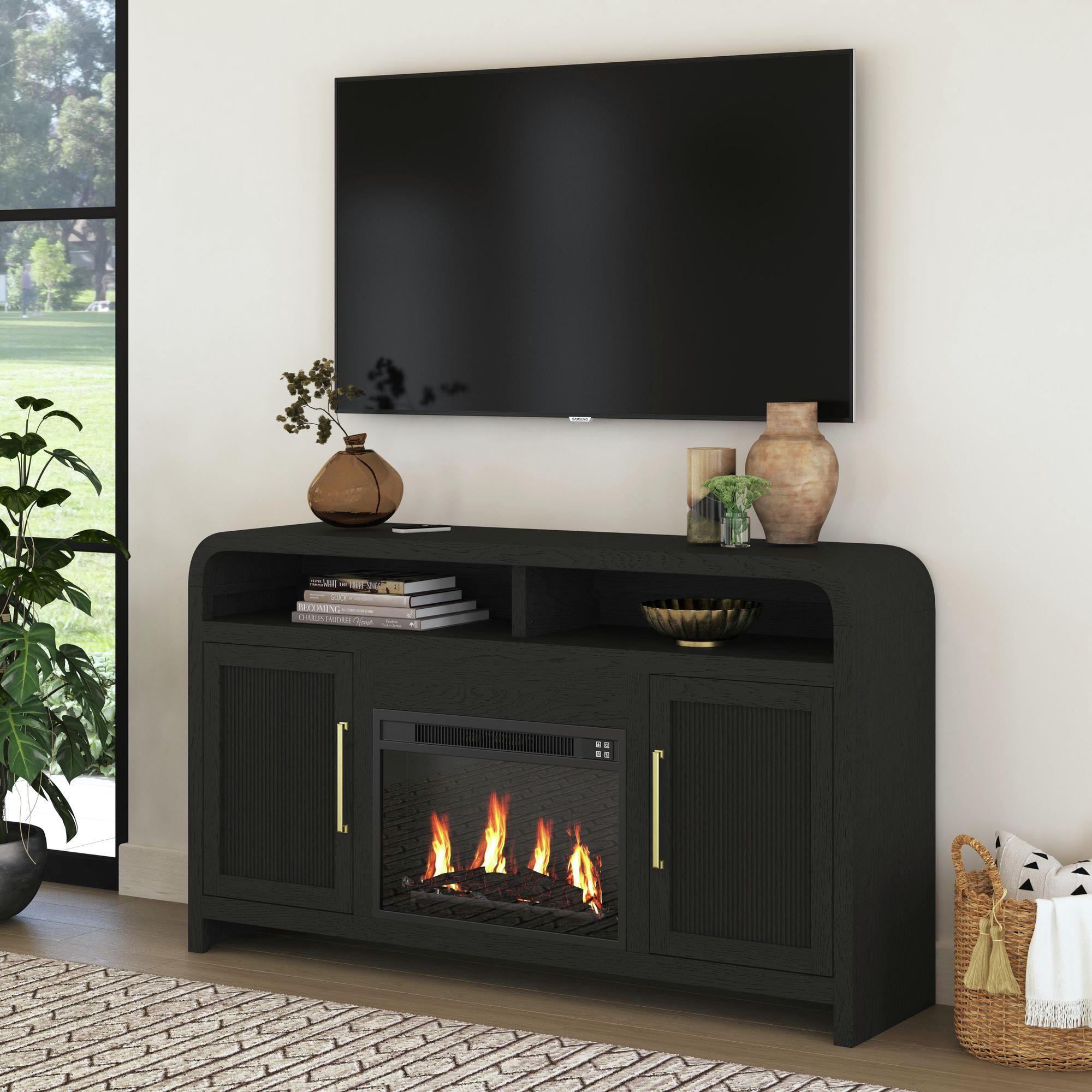 Elements International Ridgemont LA-14440-8W-FP Complete 60" Fireplace Cabinet - Image 3