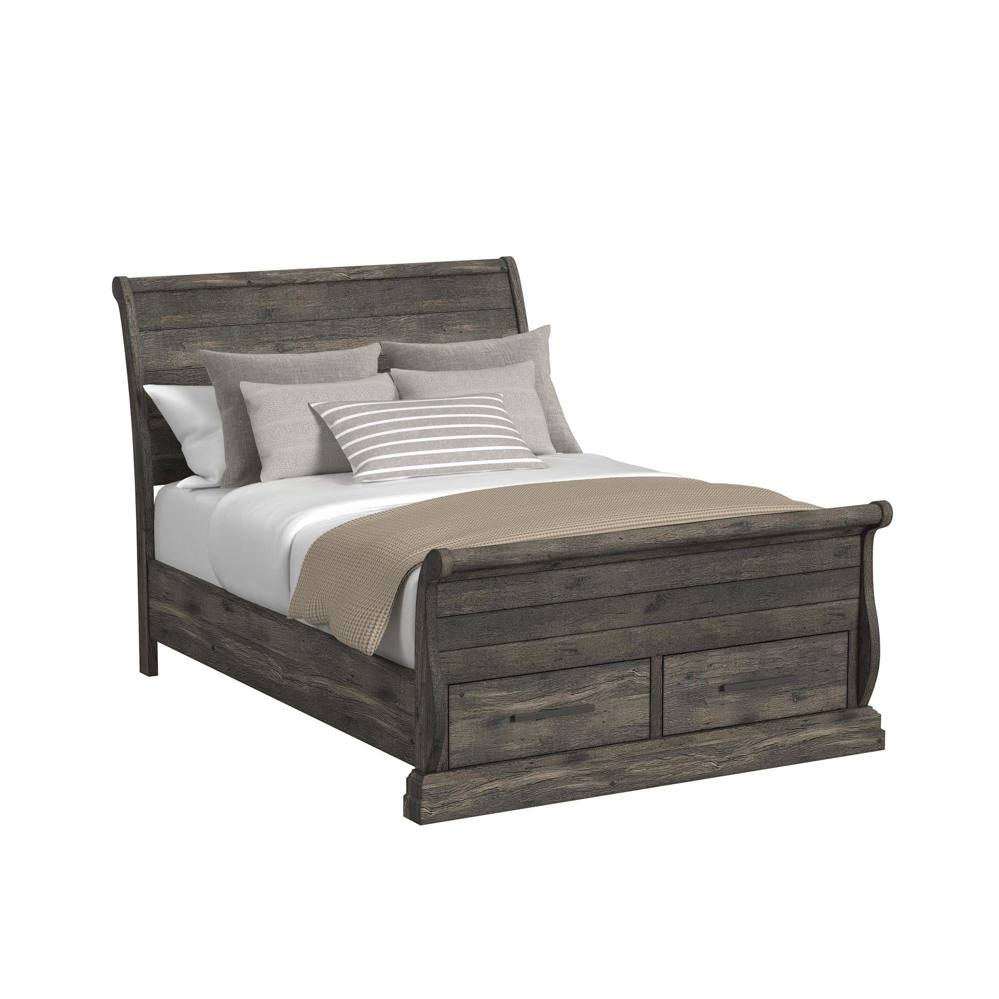 Elements International Park Ridge B-13130-8-FSLB Full Sleigh Storage Bed - Image 1