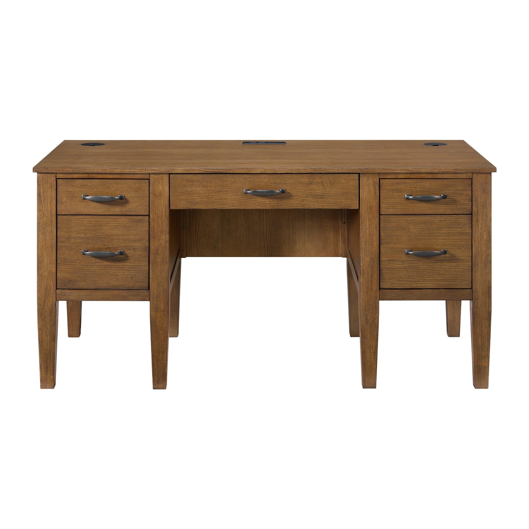 Elements International Portico H-15970-6-DK2 Half Pedestal Desk - Image 2