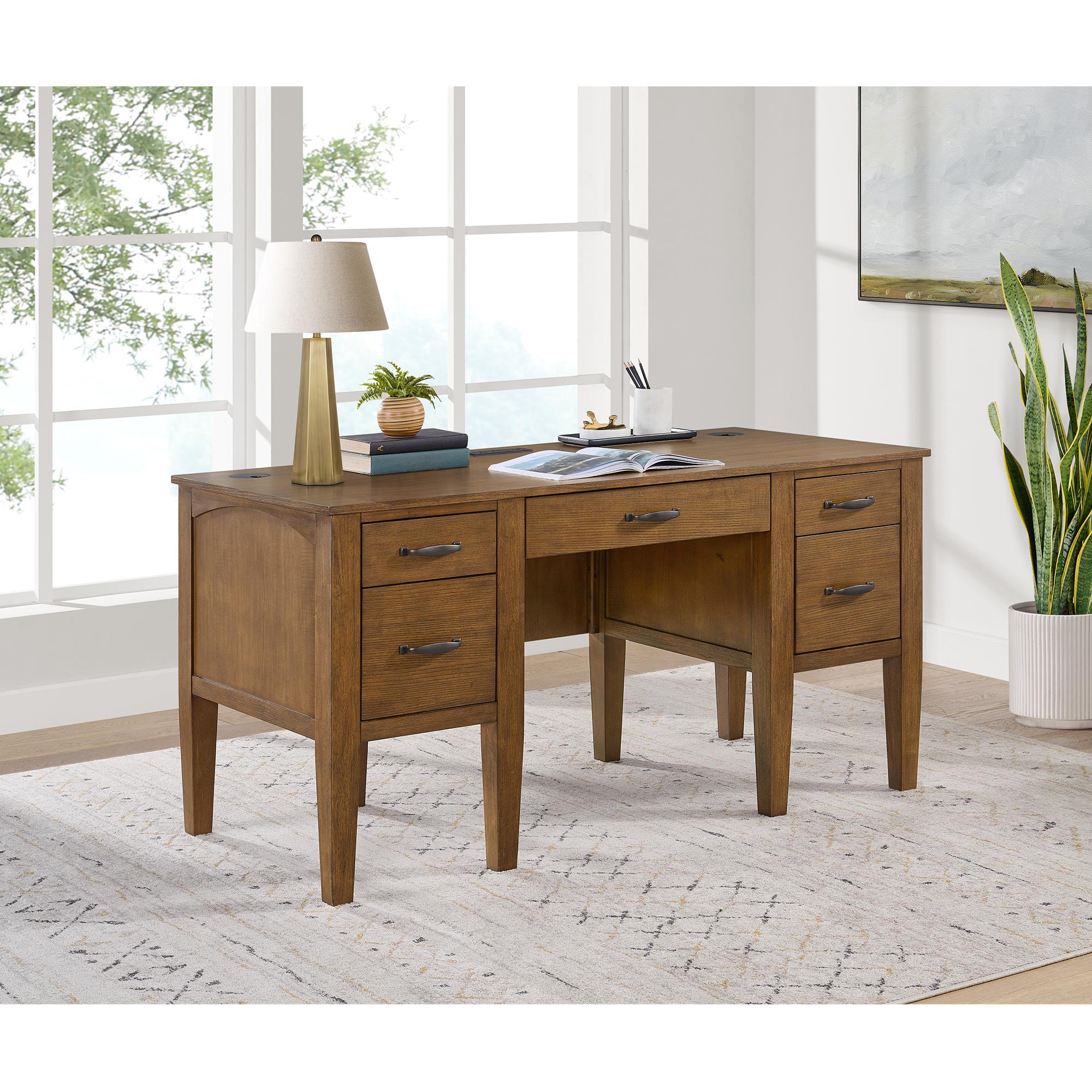 Elements International Portico H-15970-6-DK2 Half Pedestal Desk - Image 3