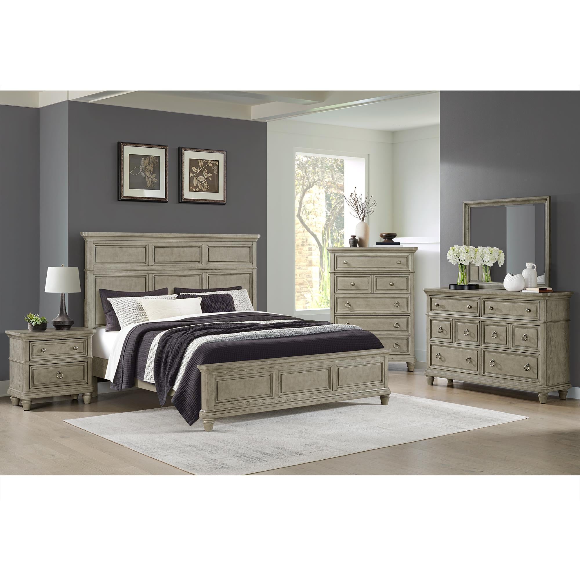 Elements International Whit-Ash B-11360-3-KB King Panel Bed - Image 3