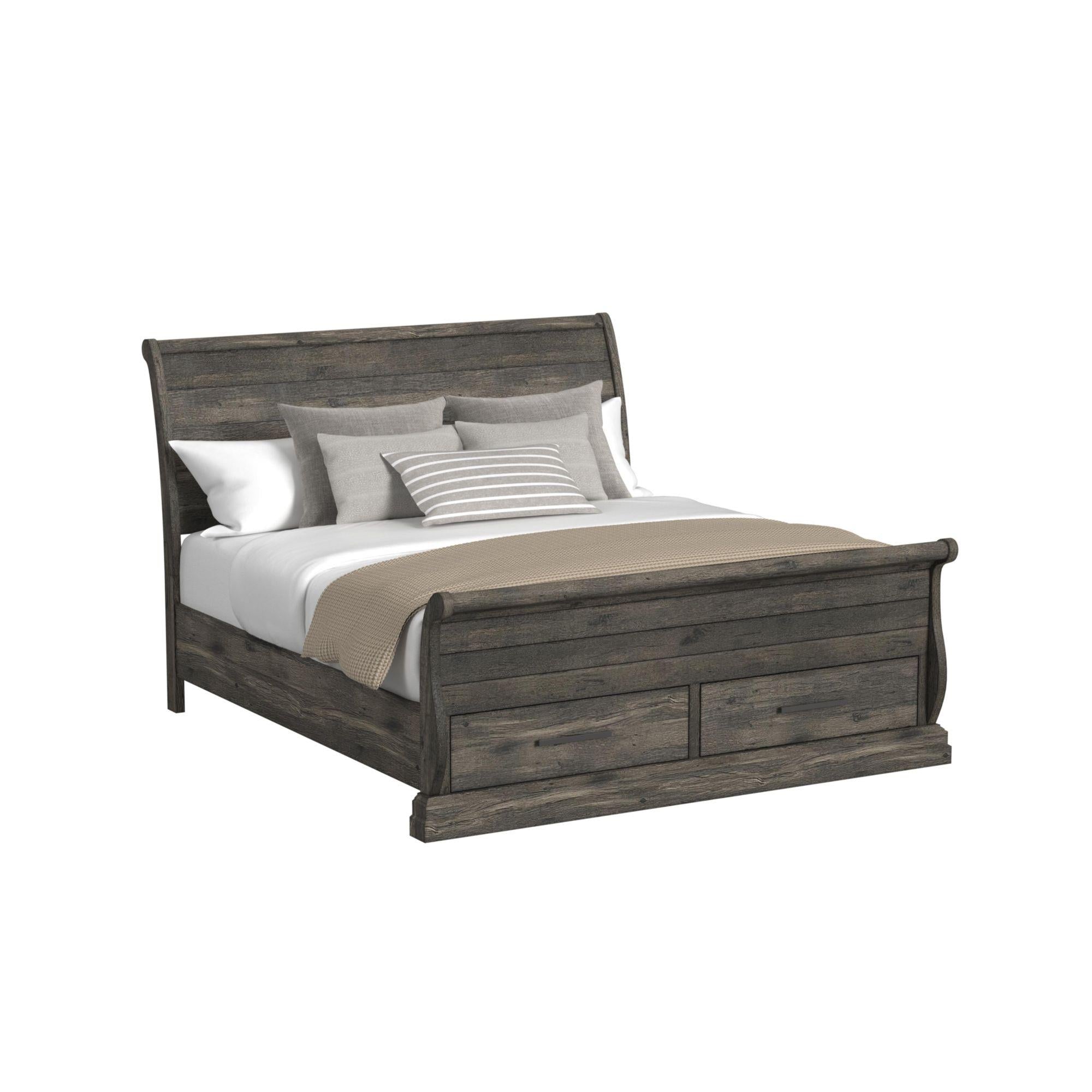 Elements International Park Ridge B-13130-8-KSLB King Sleigh Storage Bed - Image 1