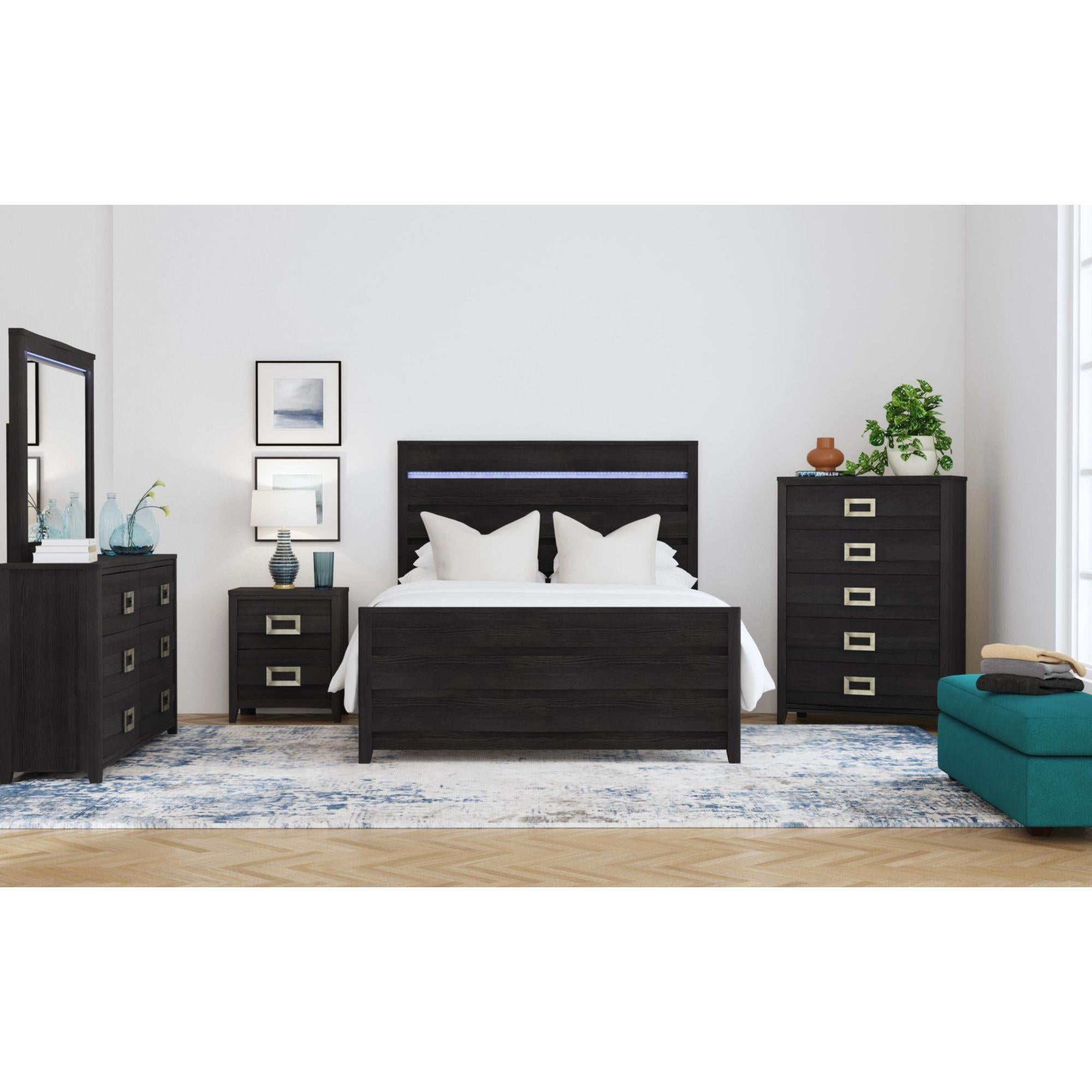 Elements International Tobias B-15990-8-QBL Queen Bed - Image 3
