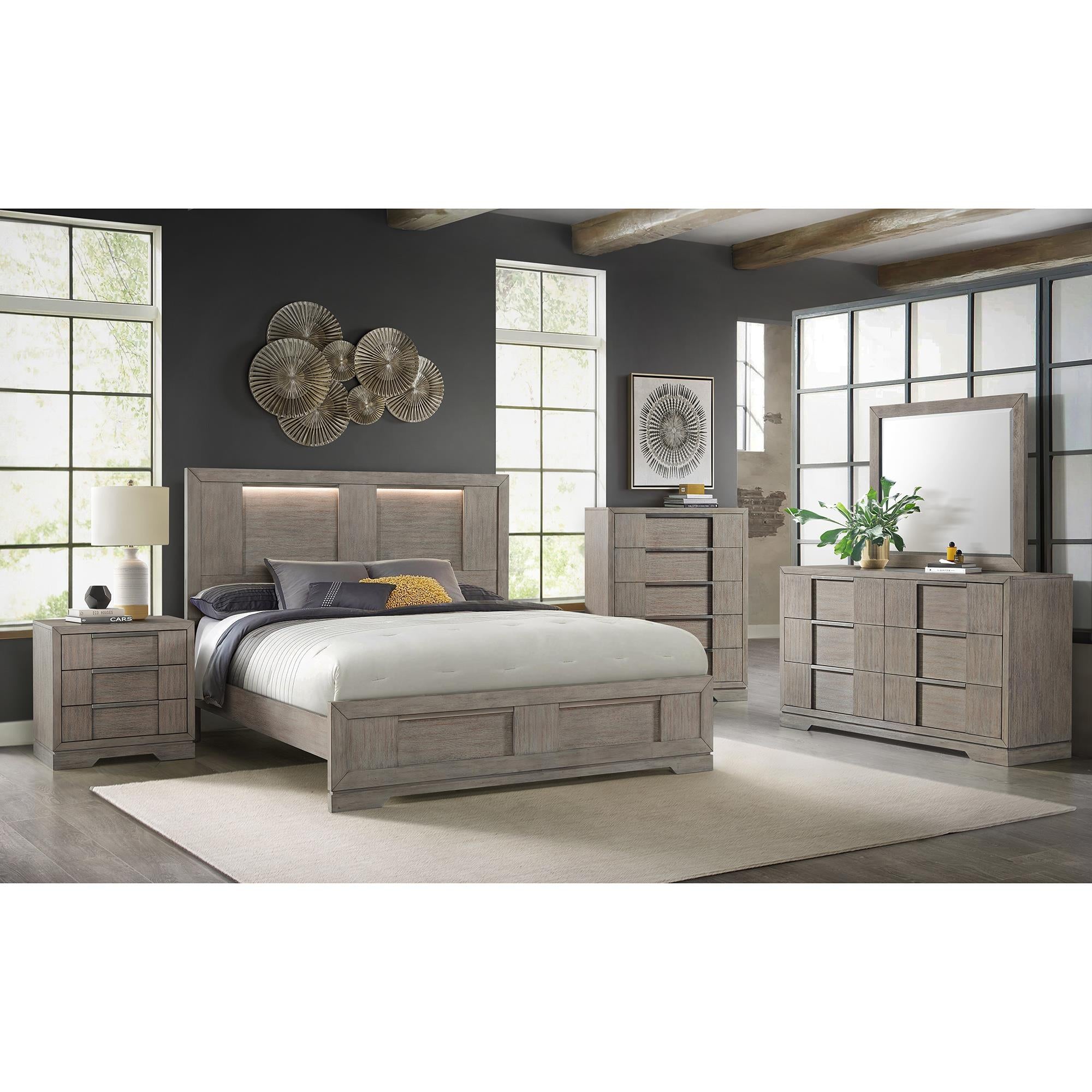 Elements International Kelis B-9770-3-QBL Queen Panel Bed - Image 3