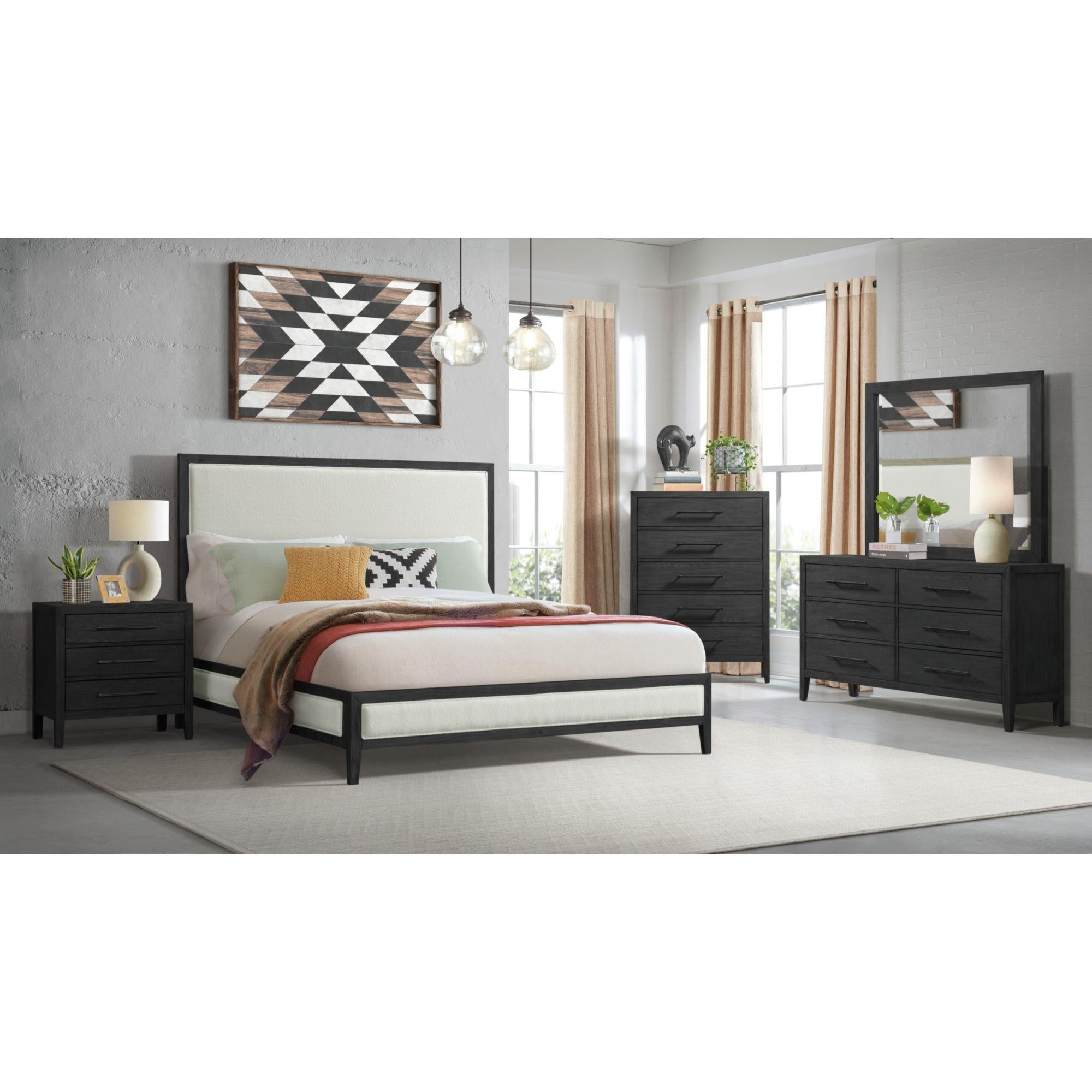 Elements International Versailles Contemporary B-3690-8W-QB1 Queen Panel Bed - Image 3