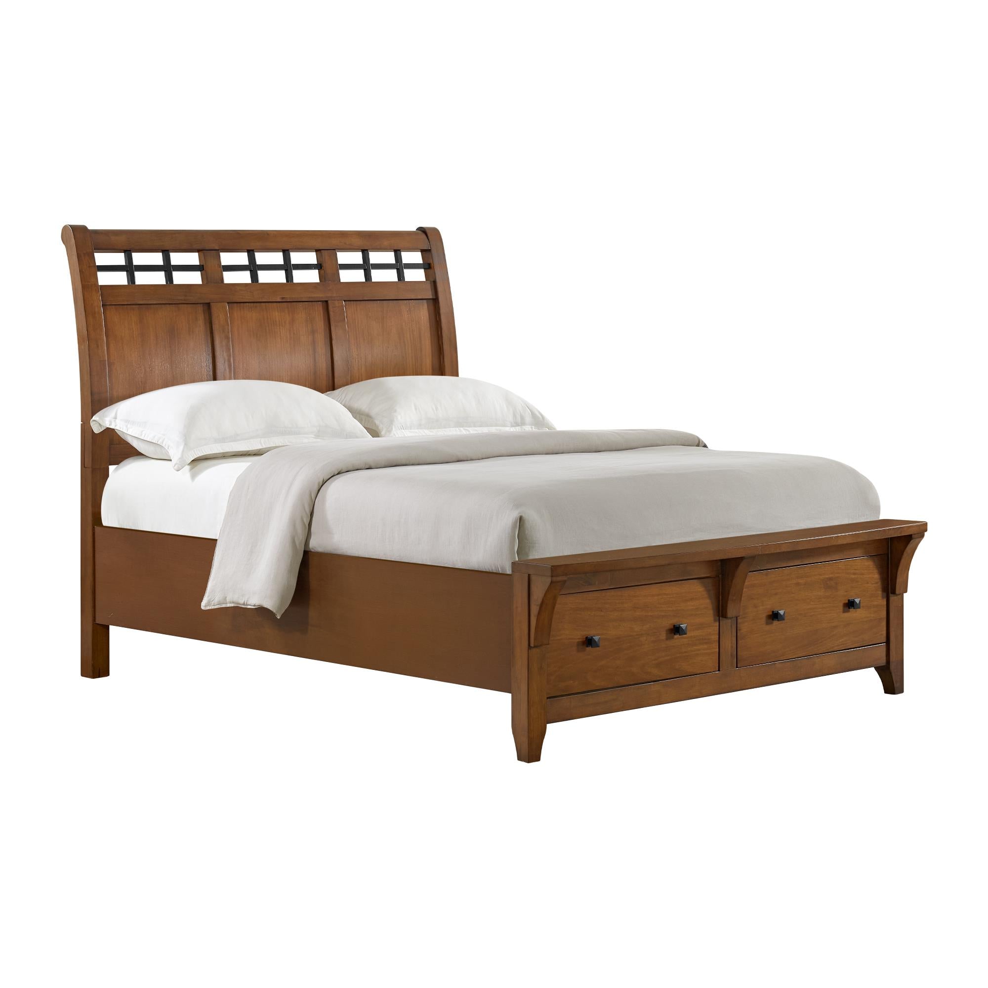 Elements International Gage B-15580-5-QSB Queen Sleigh Storage Bed - Image 1
