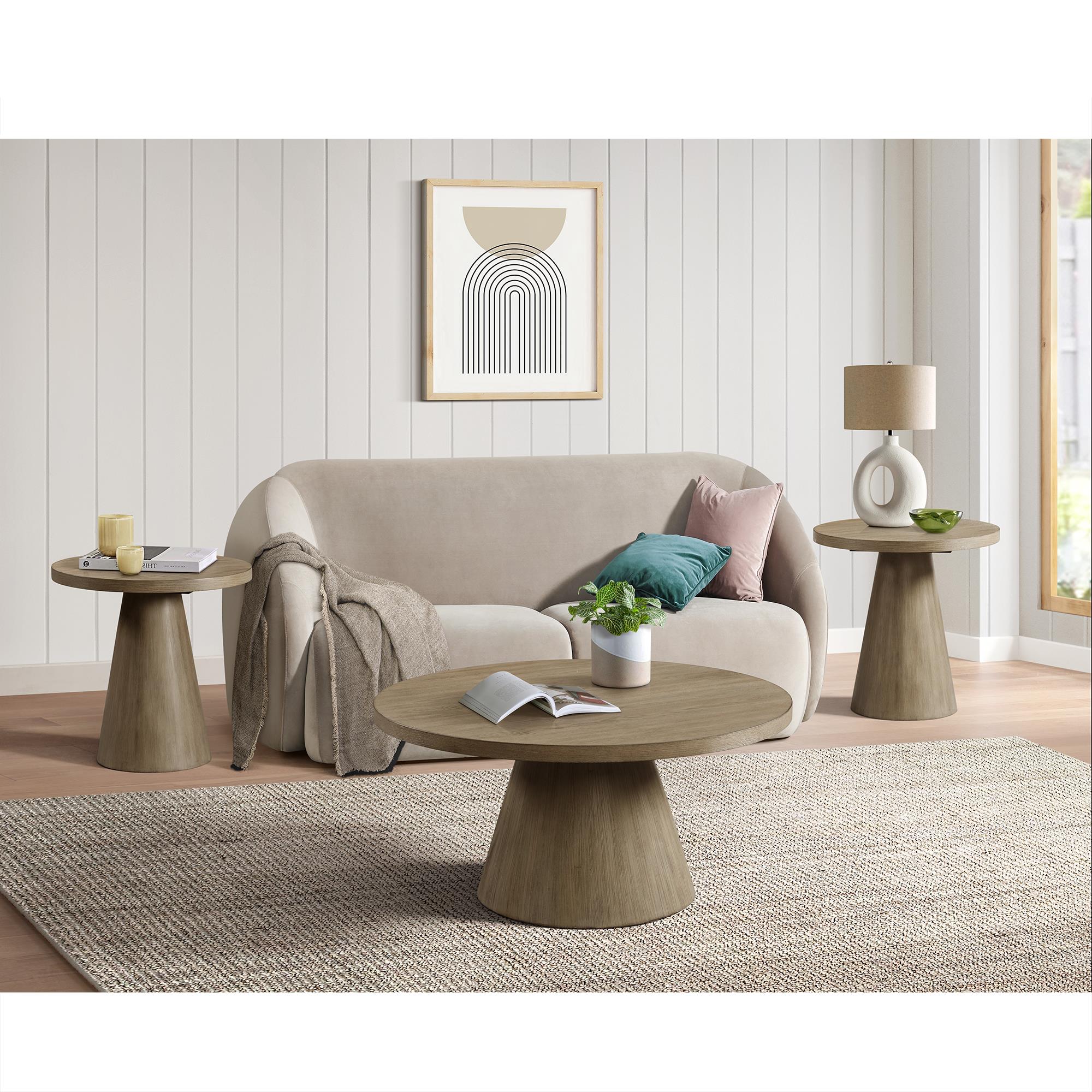 Elements International Portland T-1710-3-CT1 Round Coffee Table - Image 3