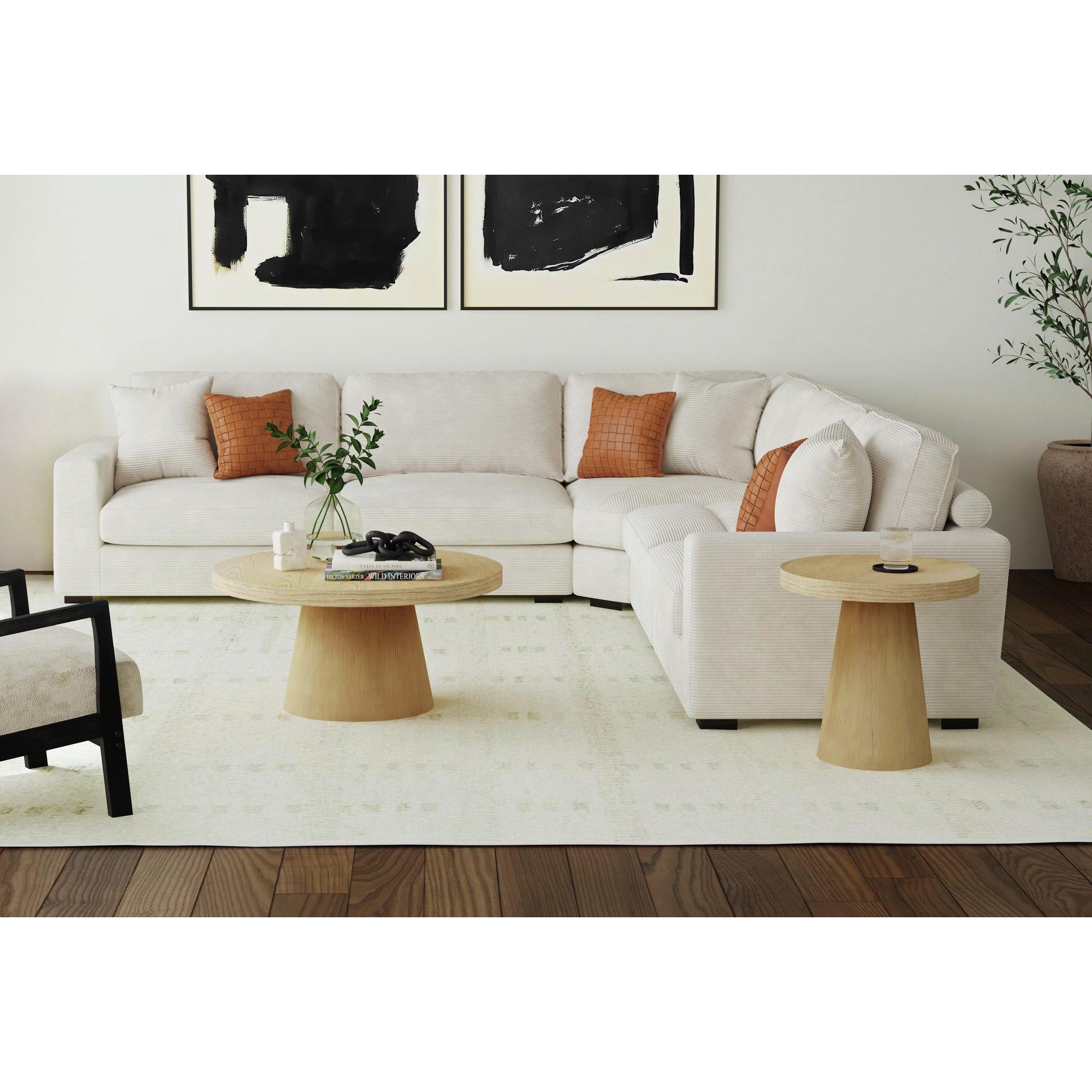 Elements International Portland T-1710-5-CT1 Round Coffee Table - Image 2