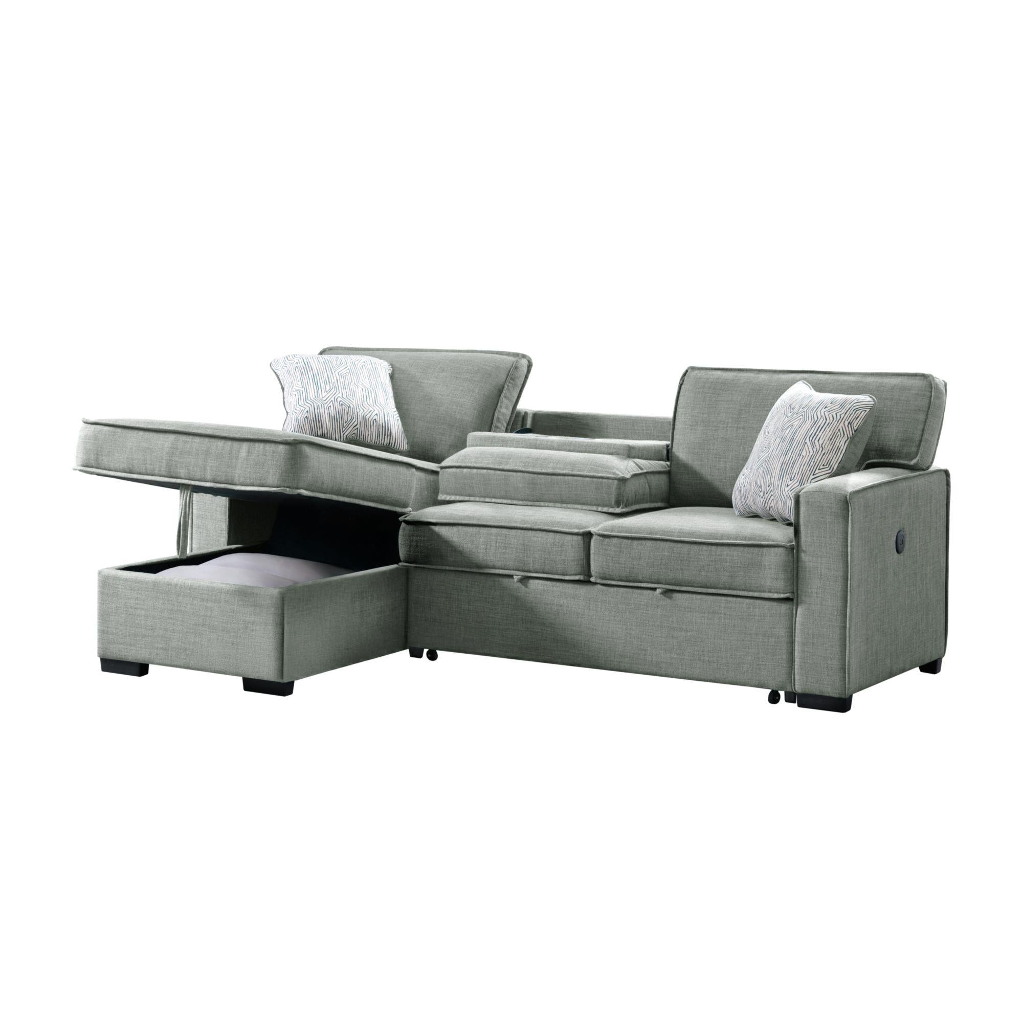 Elements International Caracas U-5140-4551-304 Sectional Sleeper Sofa - Image 3
