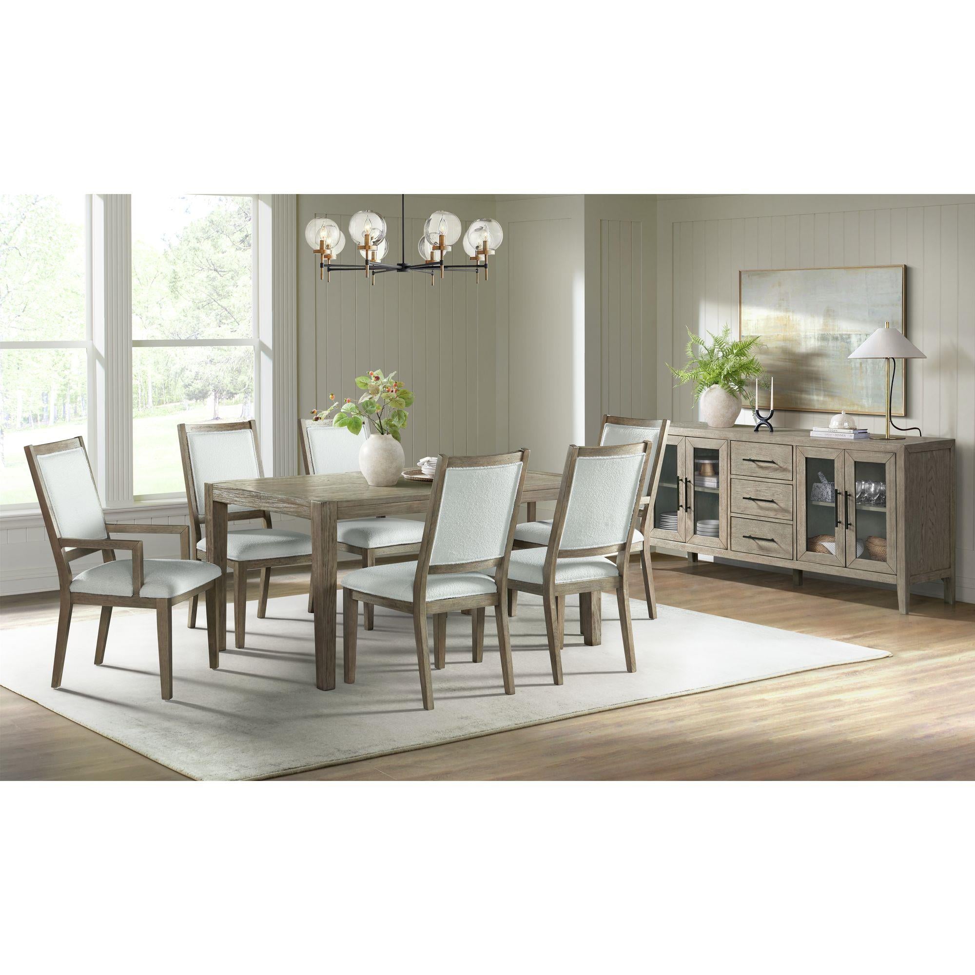 Elements International Versailles Contemporary D-3690-6-SC1 Square Back Dining Chair - Image 3