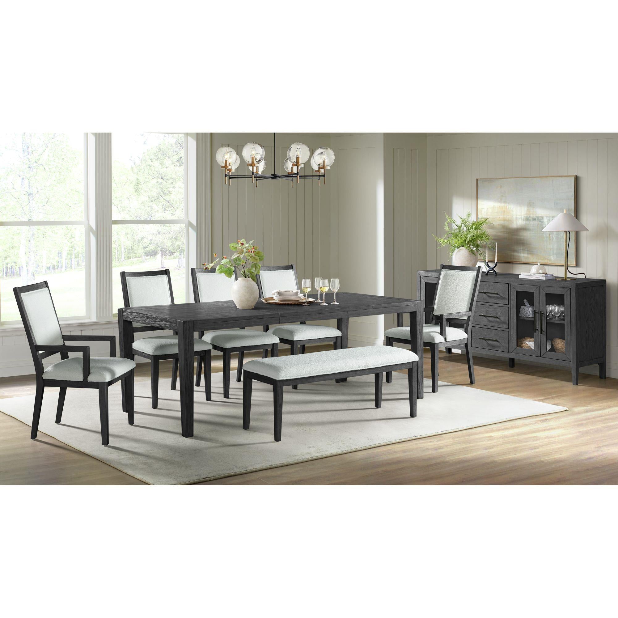 Elements International Versailles Contemporary D-3690-8-SC1 Square Back Dining Chair - Image 3