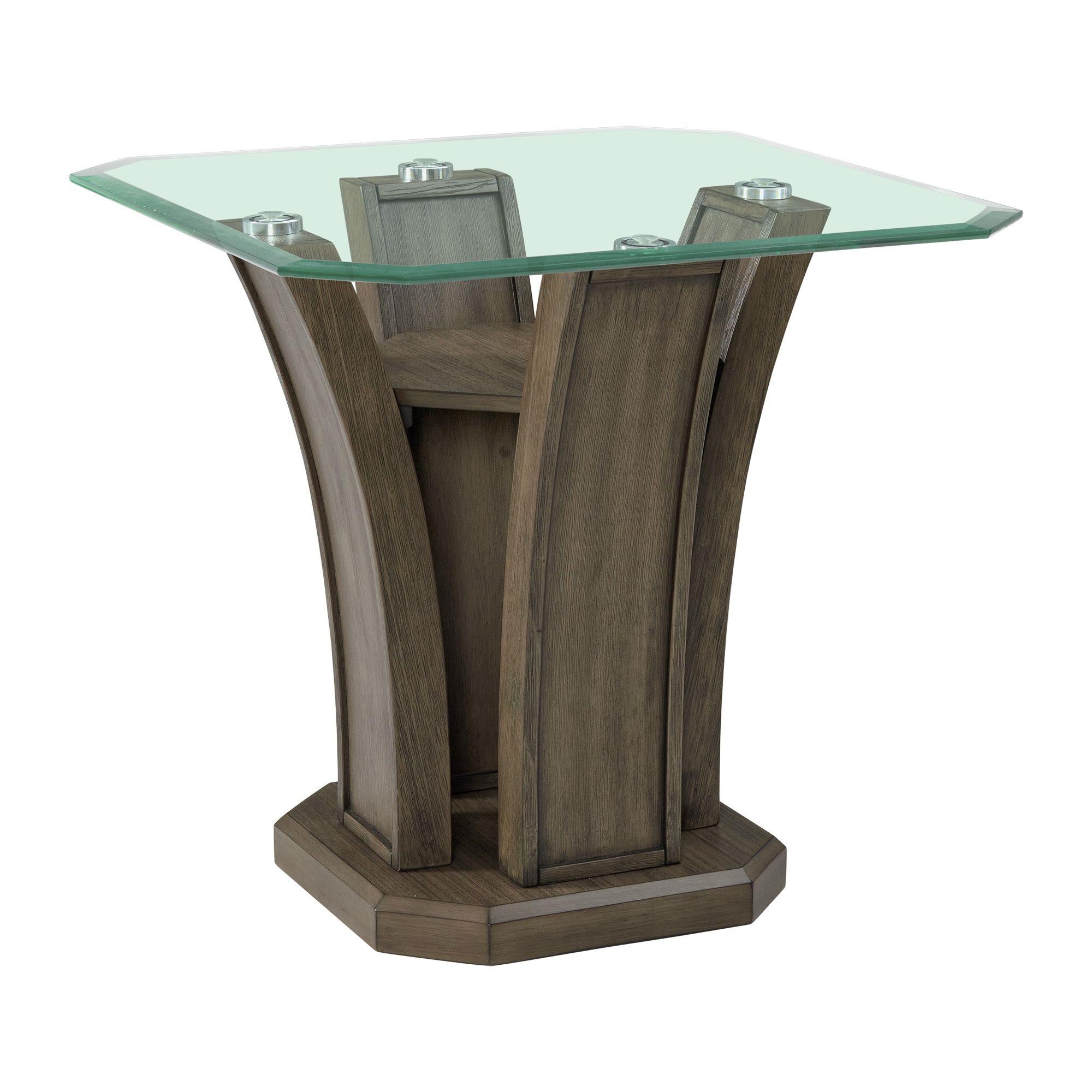 Elements International Dapper TPR350ET Square End Table