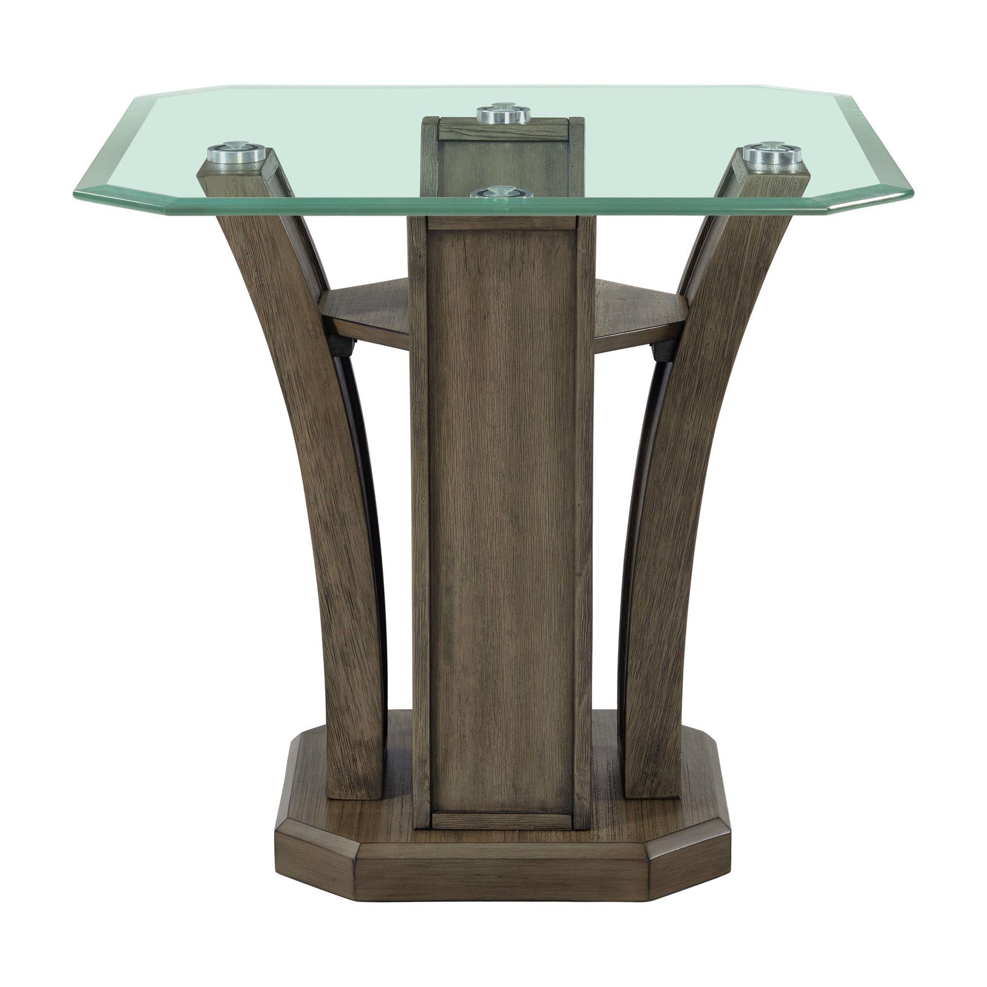 Elements International Dapper TPR350ET Square End Table - Image 2