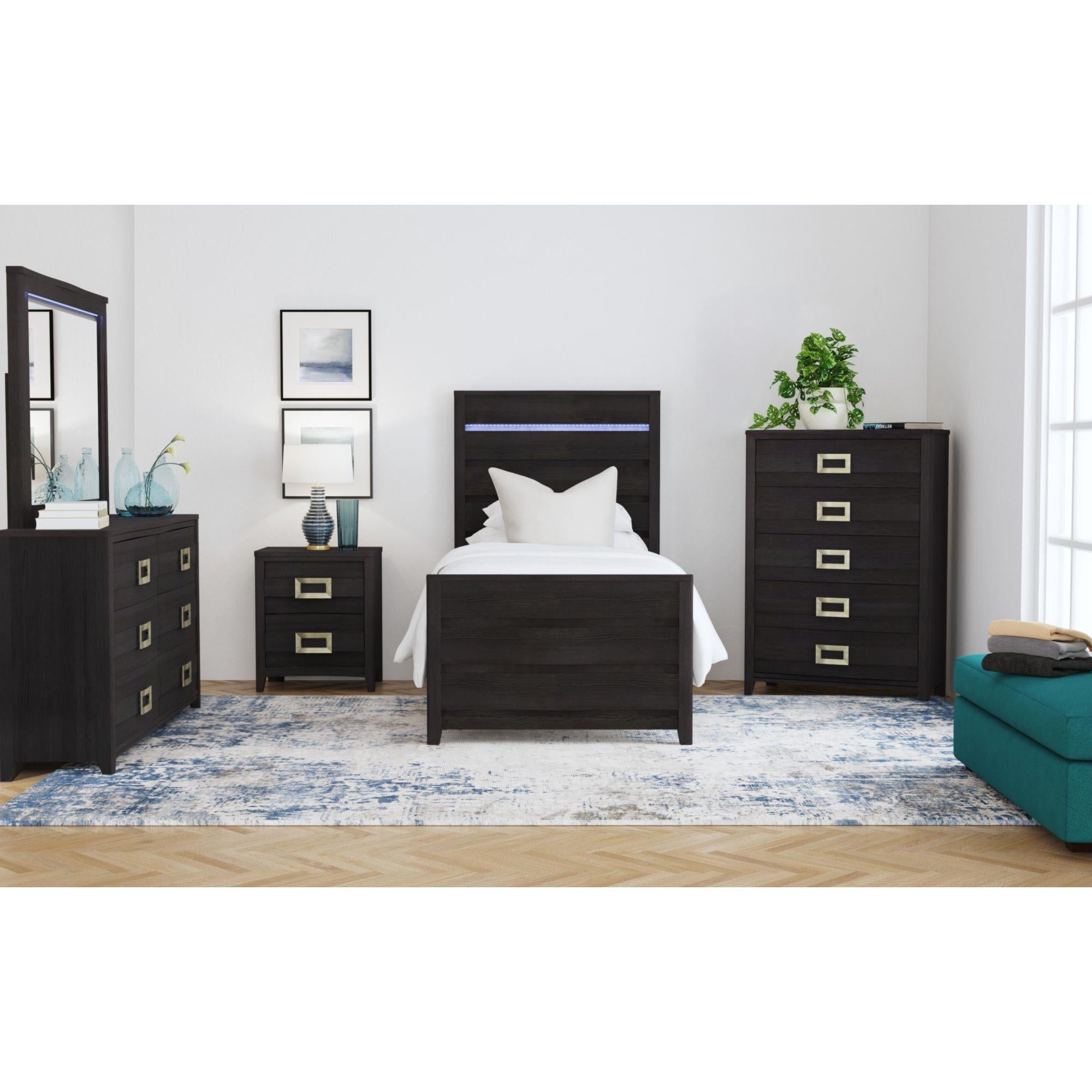 Elements International Tobias B-15990-8-TBL Twin Bed - Image 3