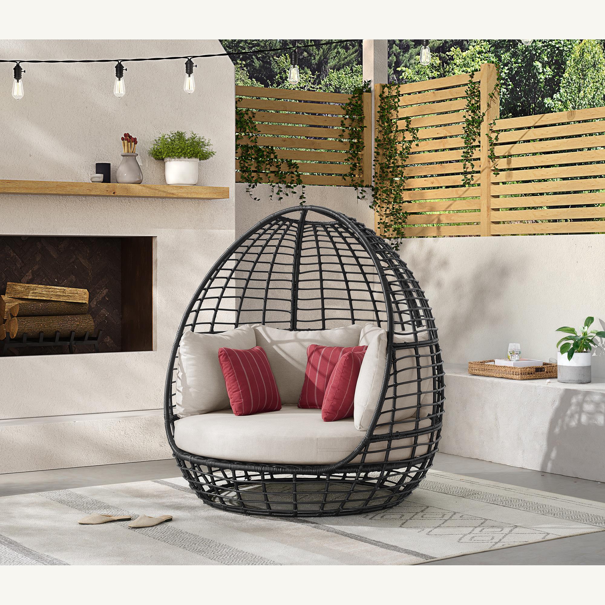 Elements International Playa O-16230-10311-121 Twin Egg Chair - Image 3