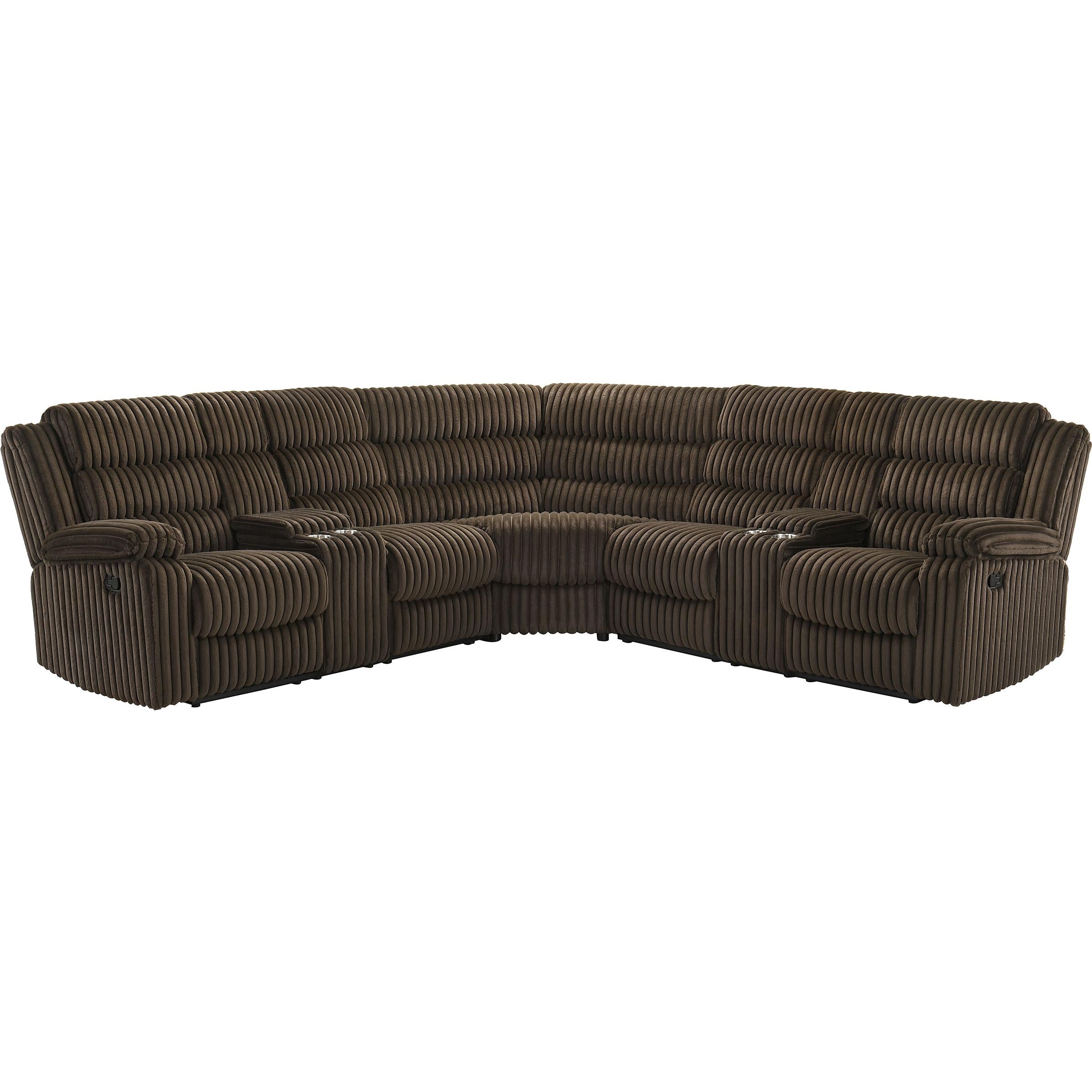 Coaster Furniture Atkinson 601510 Upholstered Reclining Sectional Sofa - Chocolate - Image 1