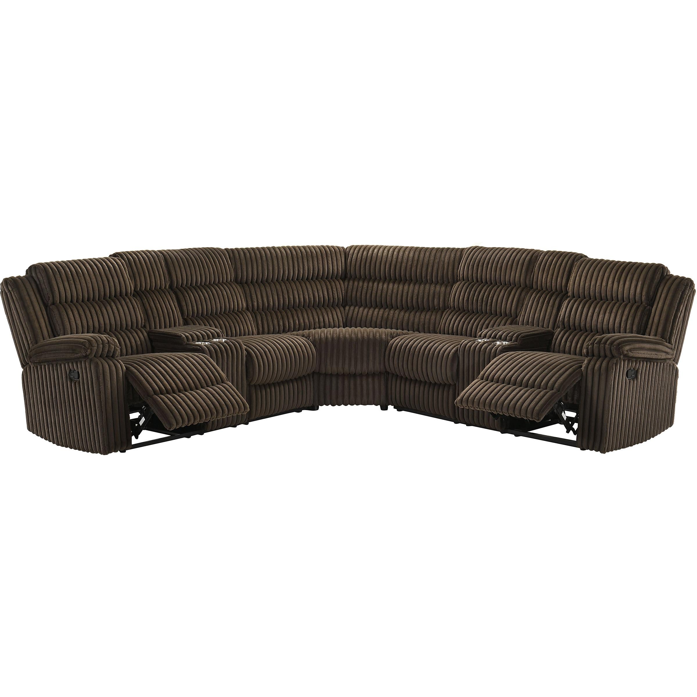 Coaster Furniture Atkinson 601510 Upholstered Reclining Sectional Sofa - Chocolate - Image 2