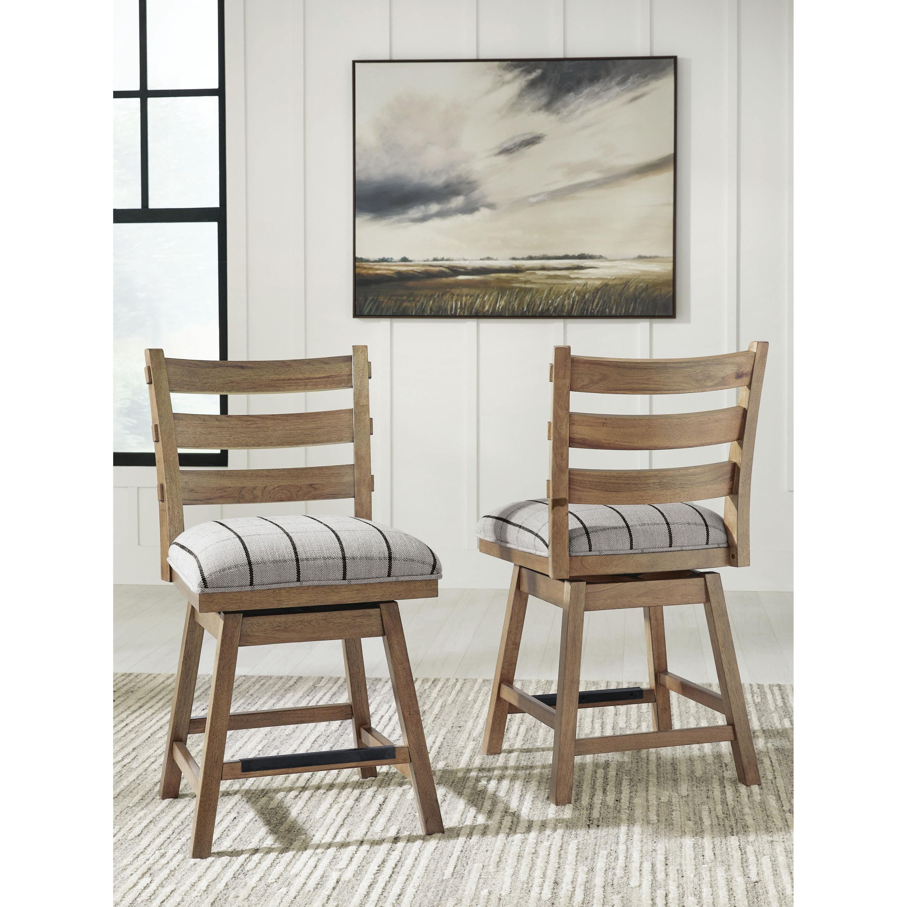 Benchcraft Ridgester D858-224  Upholstered Swivel Barstool - Image 2