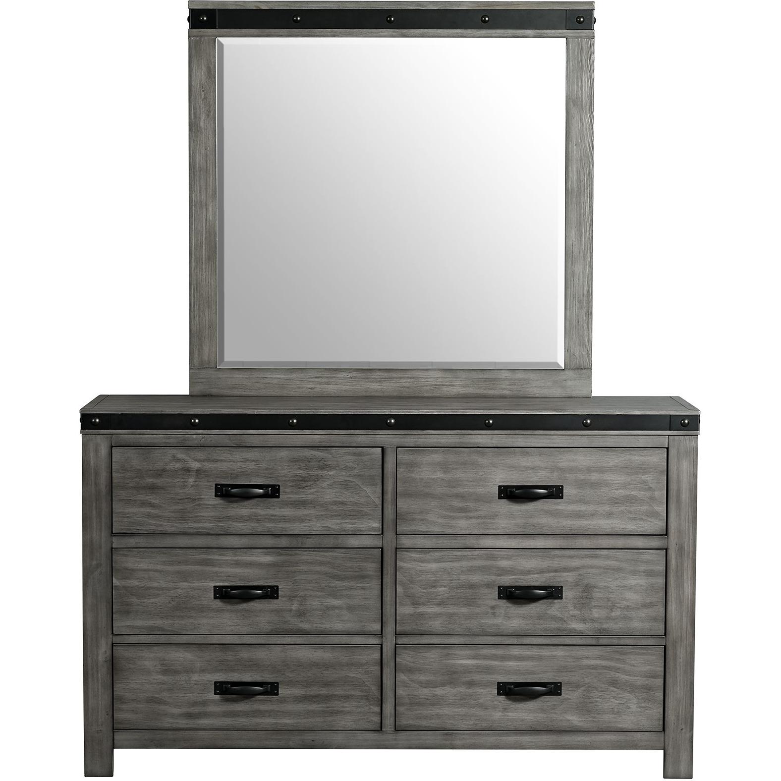 Elements International Wade 6-Drawer Kids Dresser with Mirror WE650DRMR - Image 2