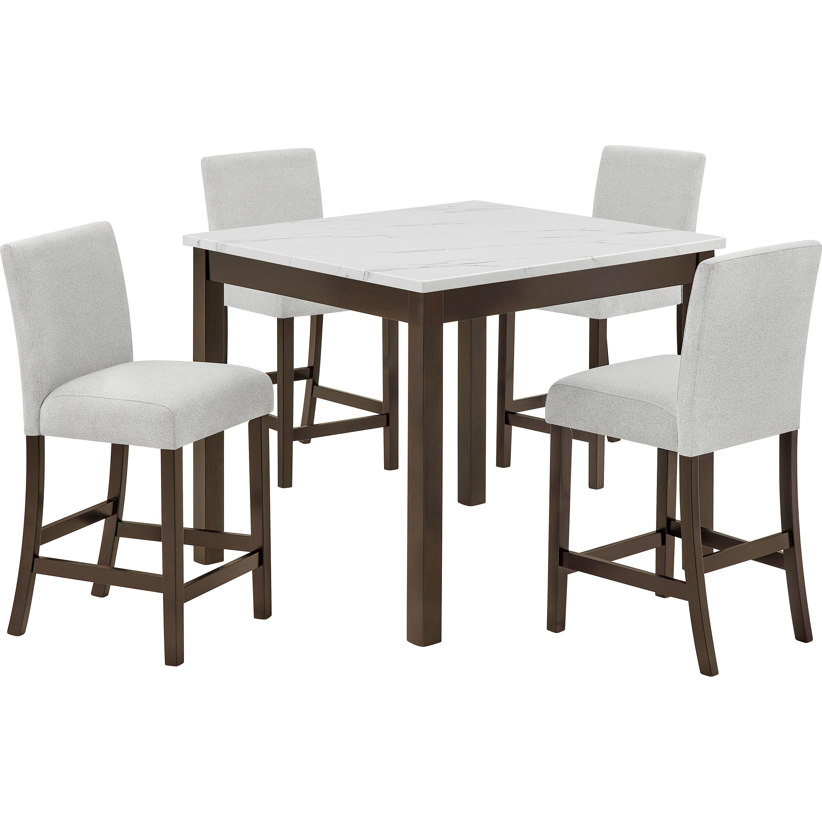 Crown Mark Lennon 5 pc Counter Height Dinette 1715SET-BRN - Image 1