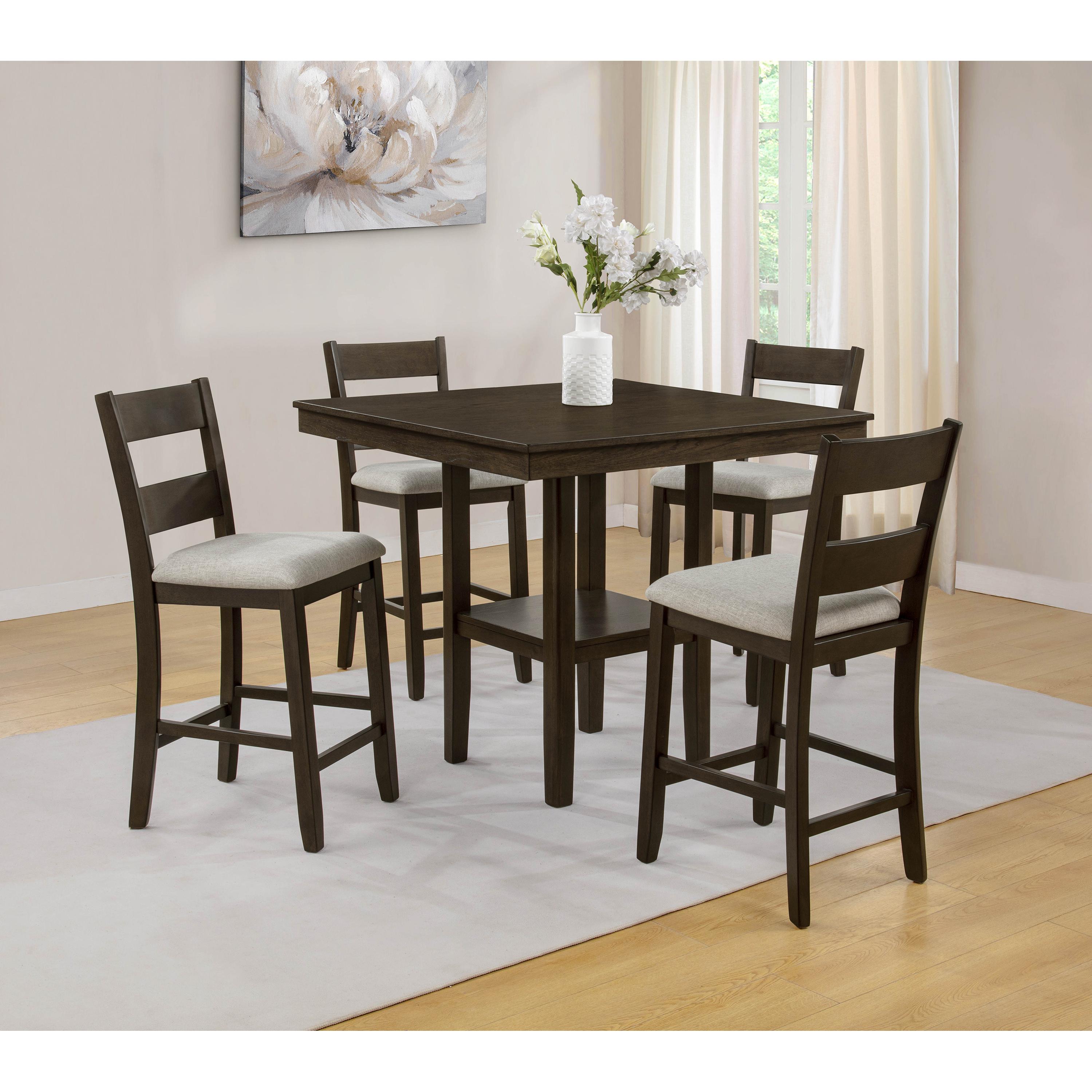 Crown Mark Lester 5 pc Counter Height Dinette 2631SET-BRN - Image 1