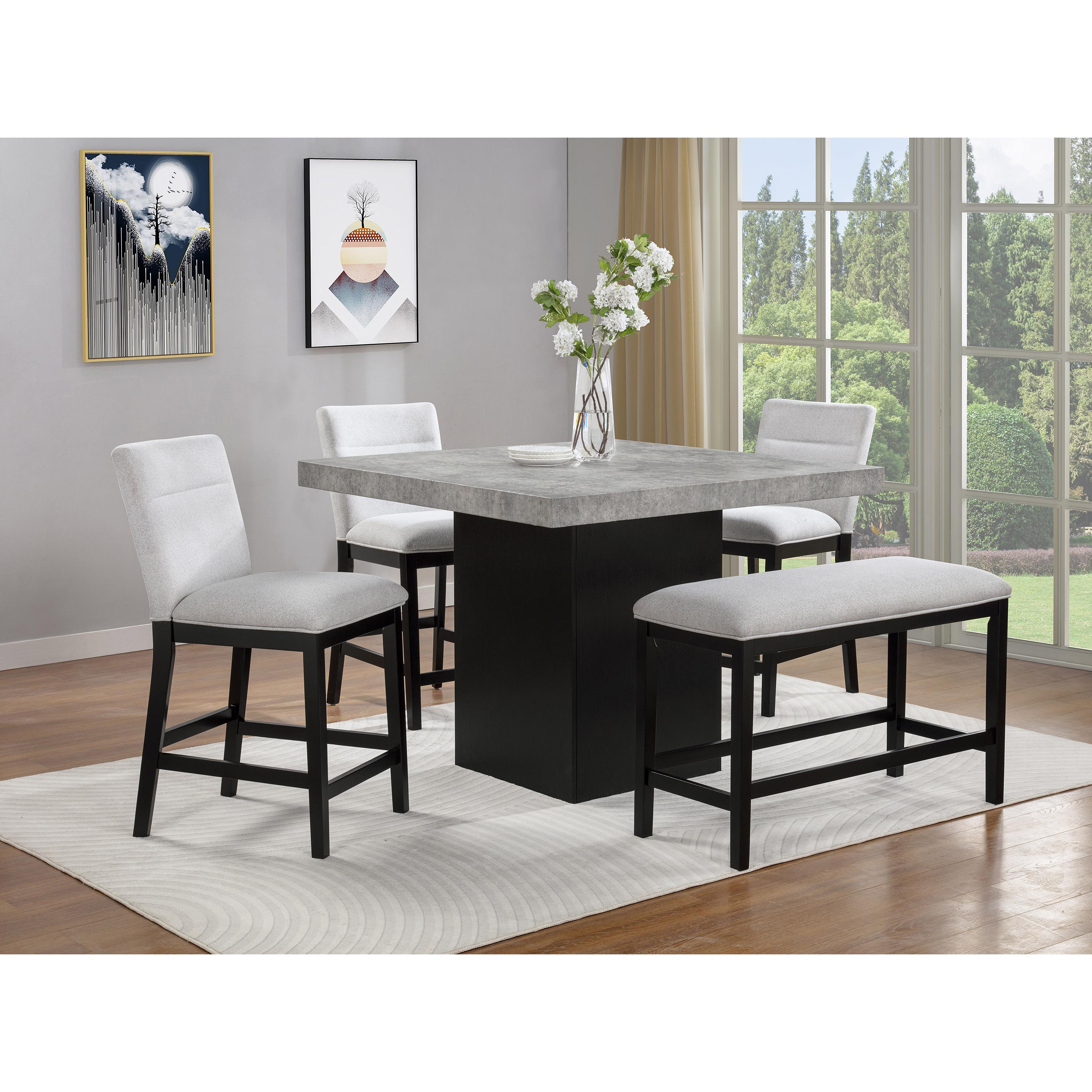 Crown Mark Square Sebastian Counter Height Dining Table with Pedestal Base 2725T-4848 - Image 2