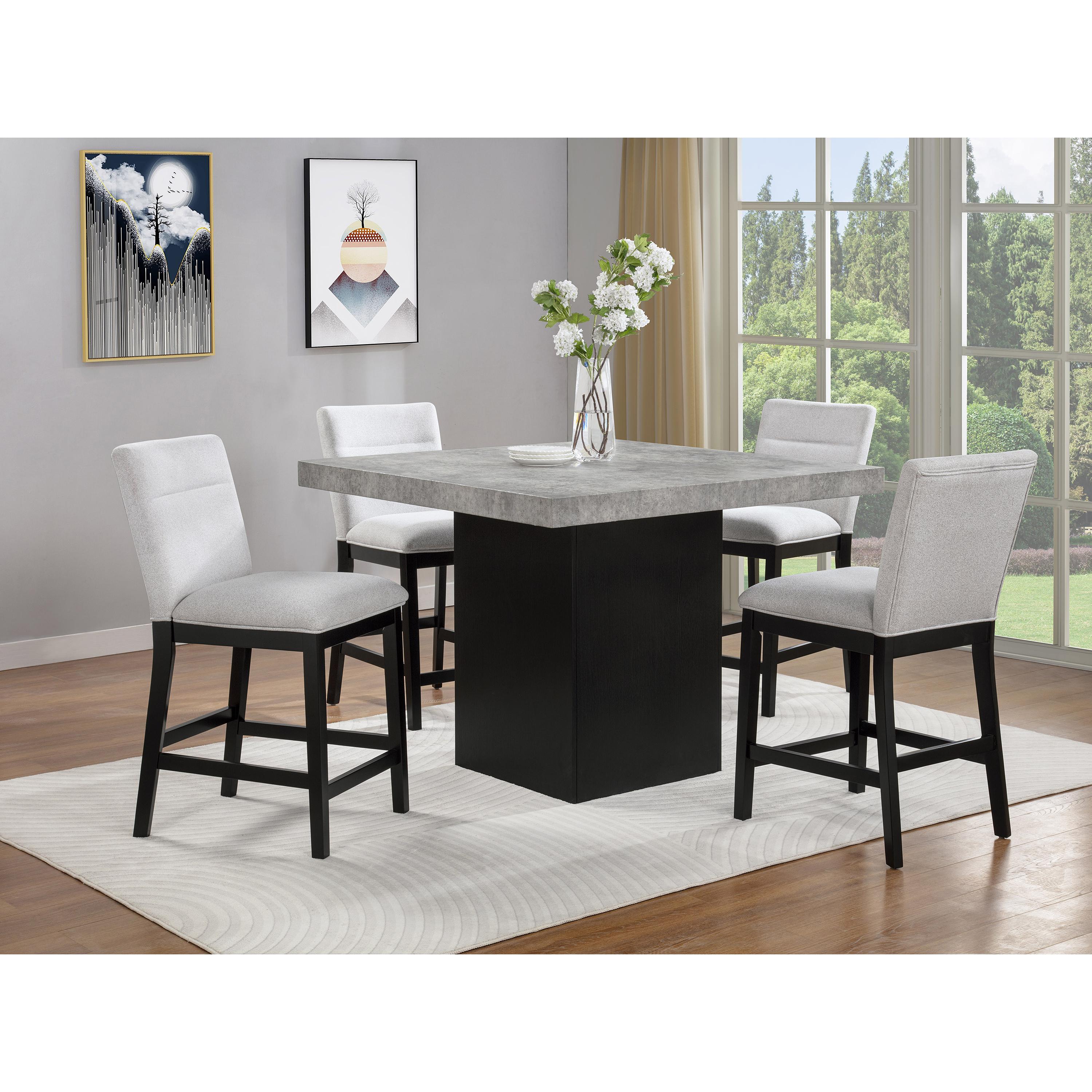 Crown Mark Square Sebastian Counter Height Dining Table with Pedestal Base 2725T-4848 - Image 3