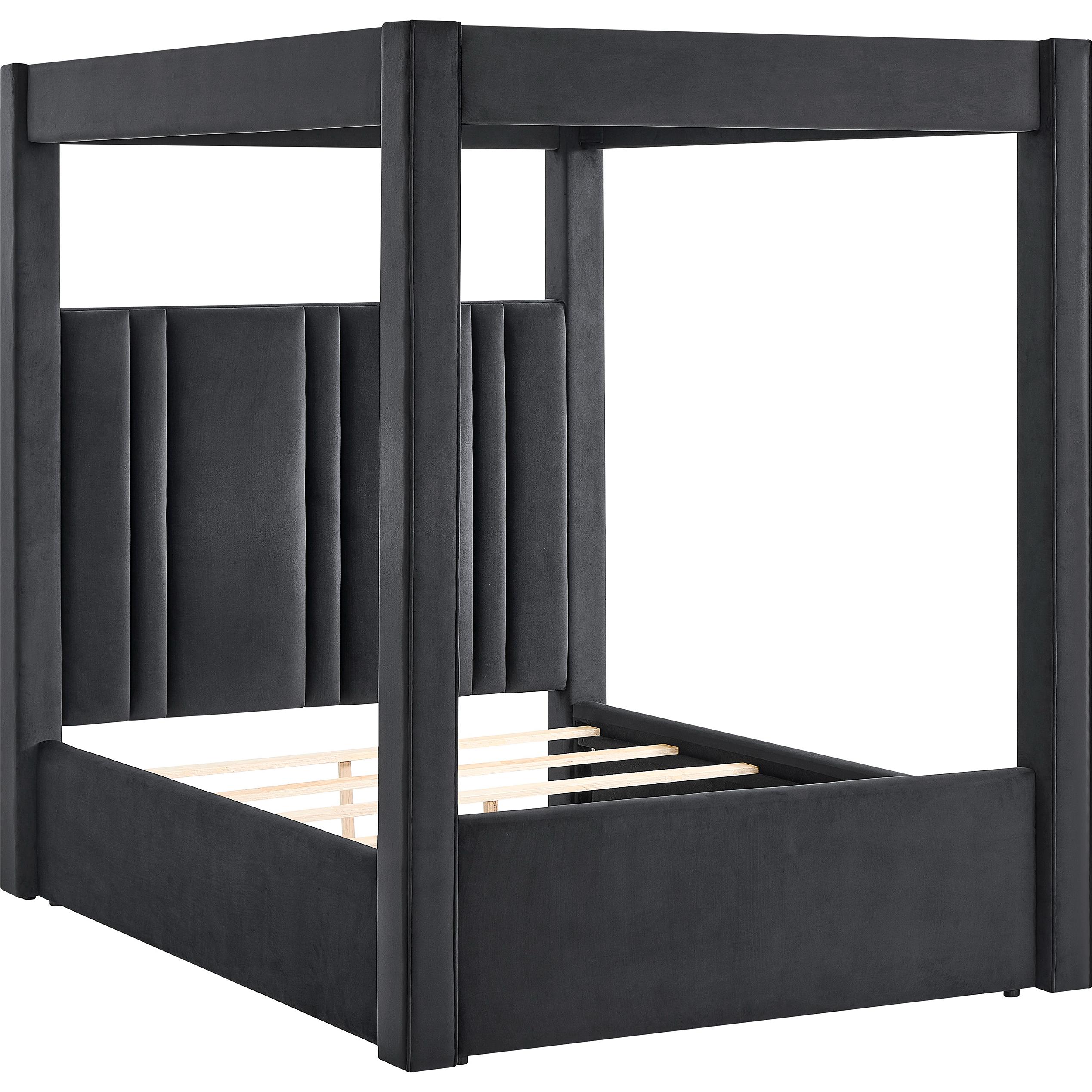 Crown Mark Jayla Queen Upholstered Canopy Bed 5117BK-Q-HBFB/5117BK-KQ-RAIL/5117BK-KQ-POST - Image 1