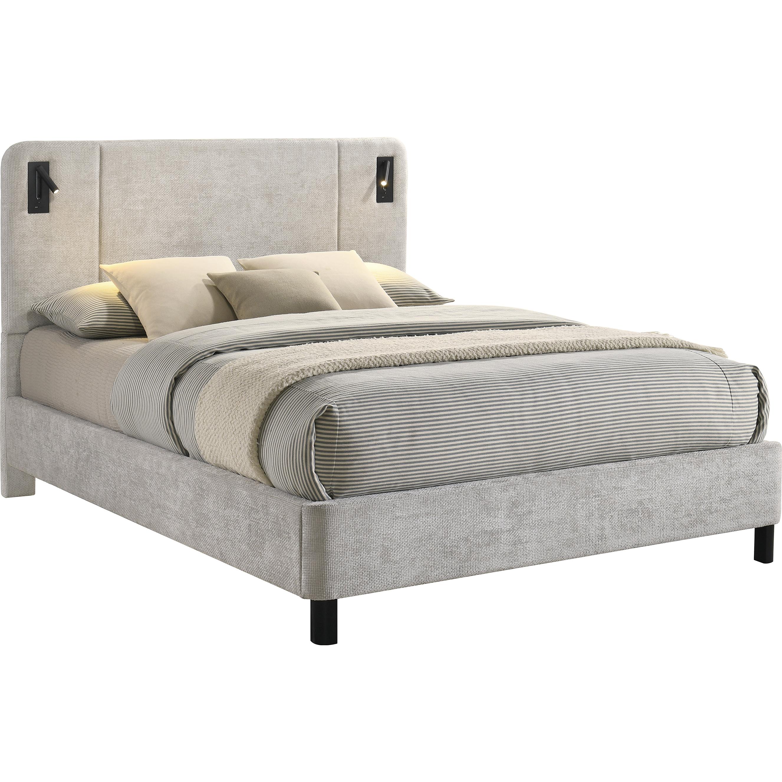 Crown Mark Freya King Upholstered Panel Bed 5272LG-K-HBFB/5272LG-KQ-RAIL - Image 1