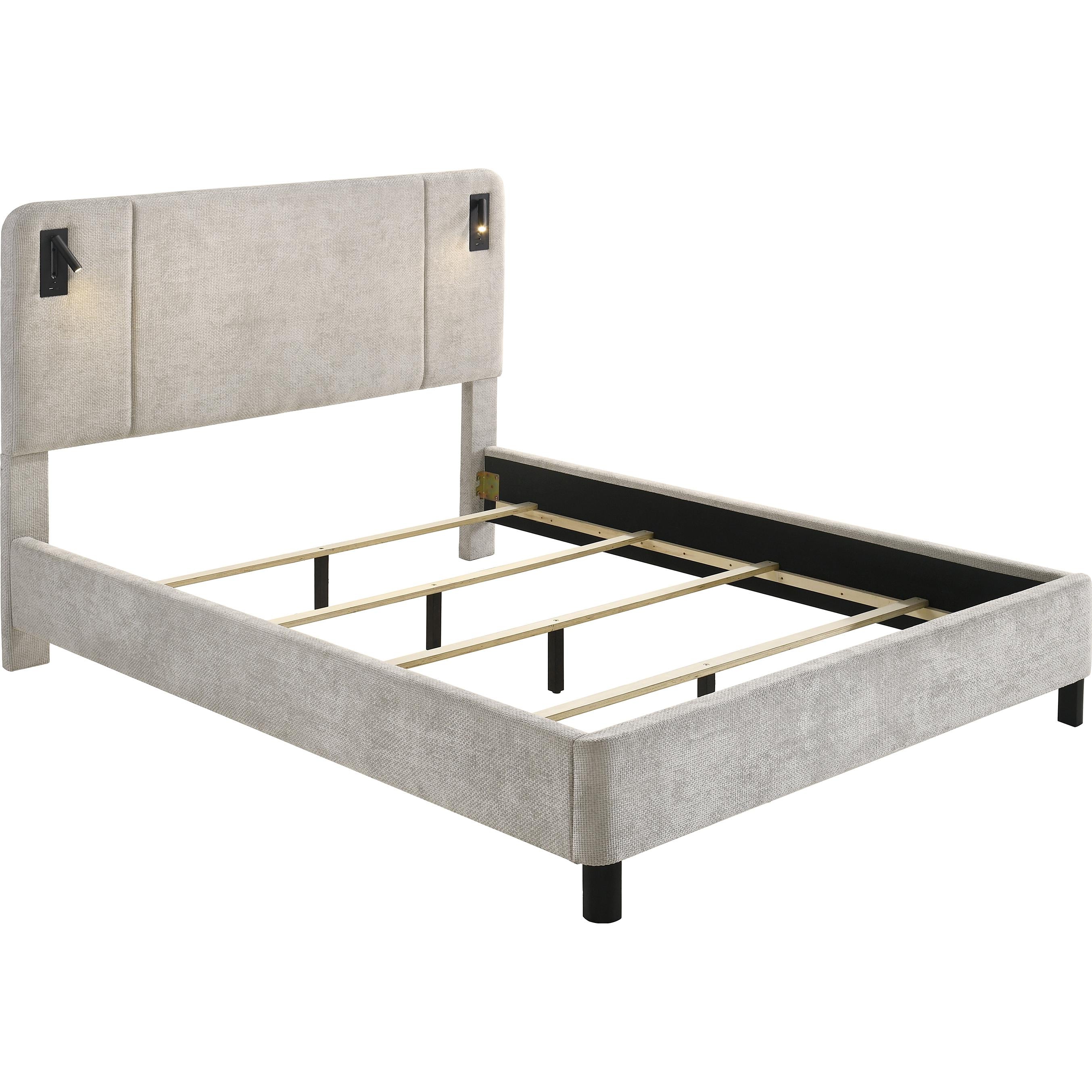 Crown Mark Freya King Upholstered Panel Bed 5272LG-K-HBFB/5272LG-KQ-RAIL - Image 2