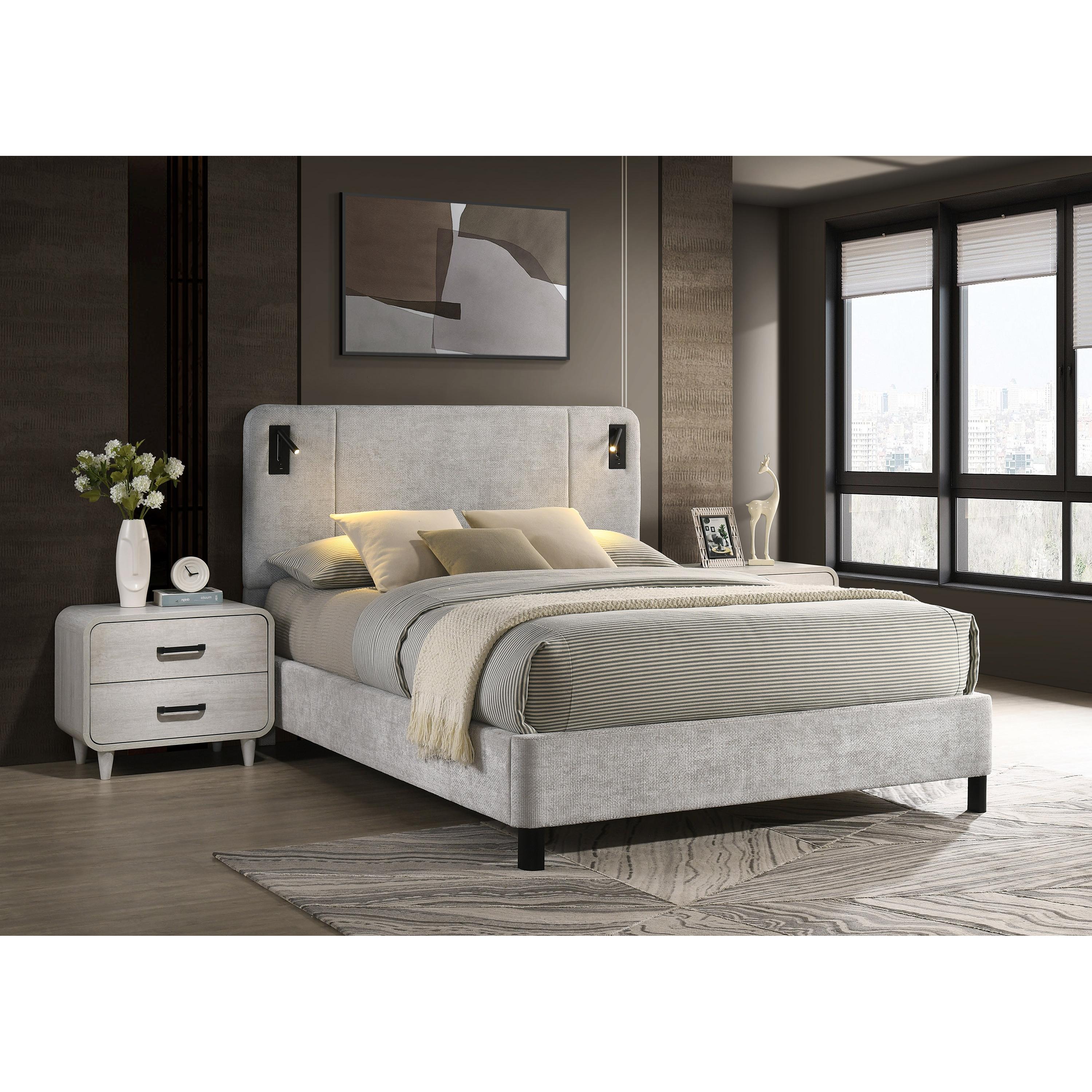 Crown Mark Freya King Upholstered Panel Bed 5272LG-K-HBFB/5272LG-KQ-RAIL - Image 3