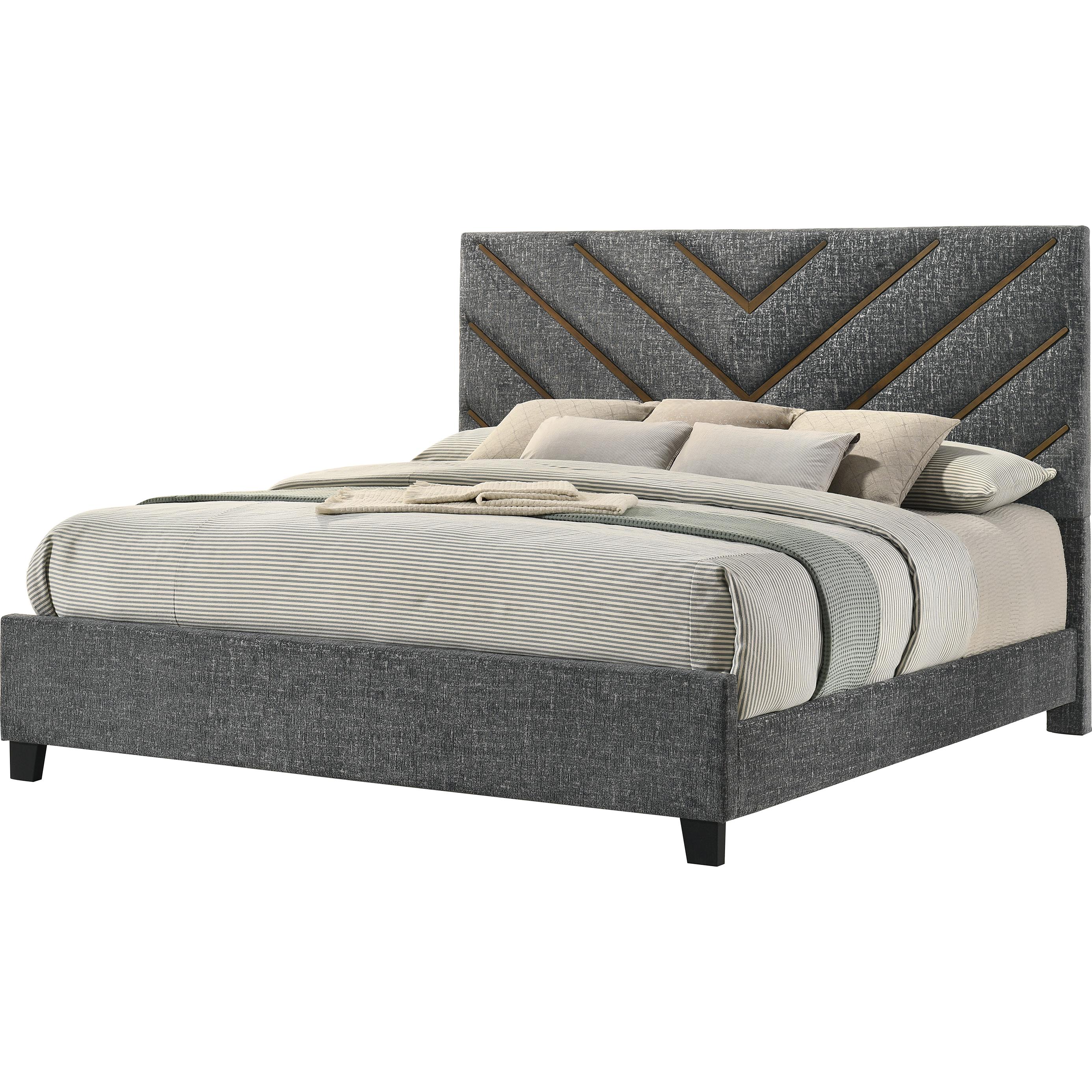 Crown Mark Zane King Upholstered Panel Bed B9275-K-HBFB/B9275-KQ-RAIL - Image 1