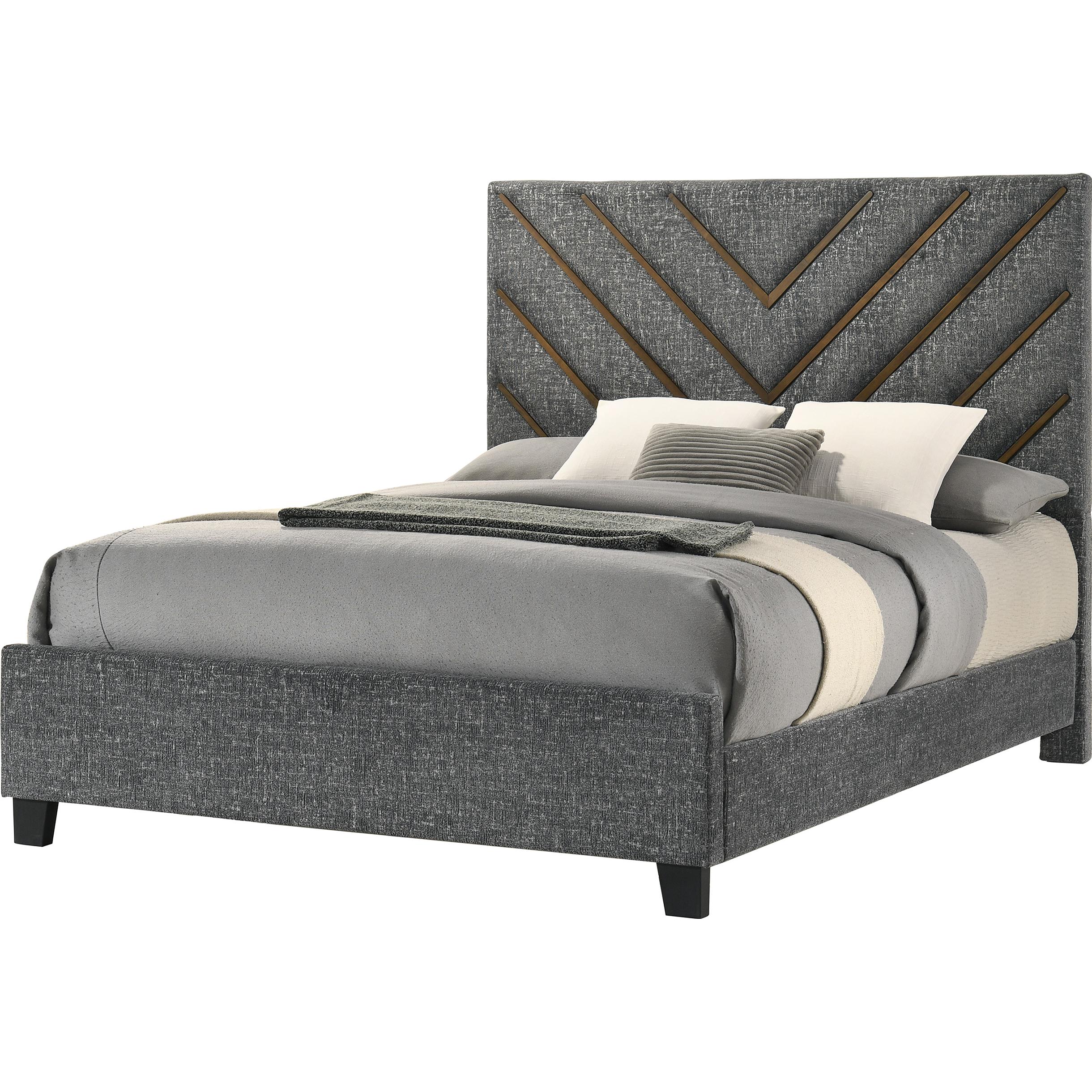 Crown Mark Zane Queen Upholstered Panel Bed B9275-Q-HBFB/B9275-KQ-RAIL - Image 1