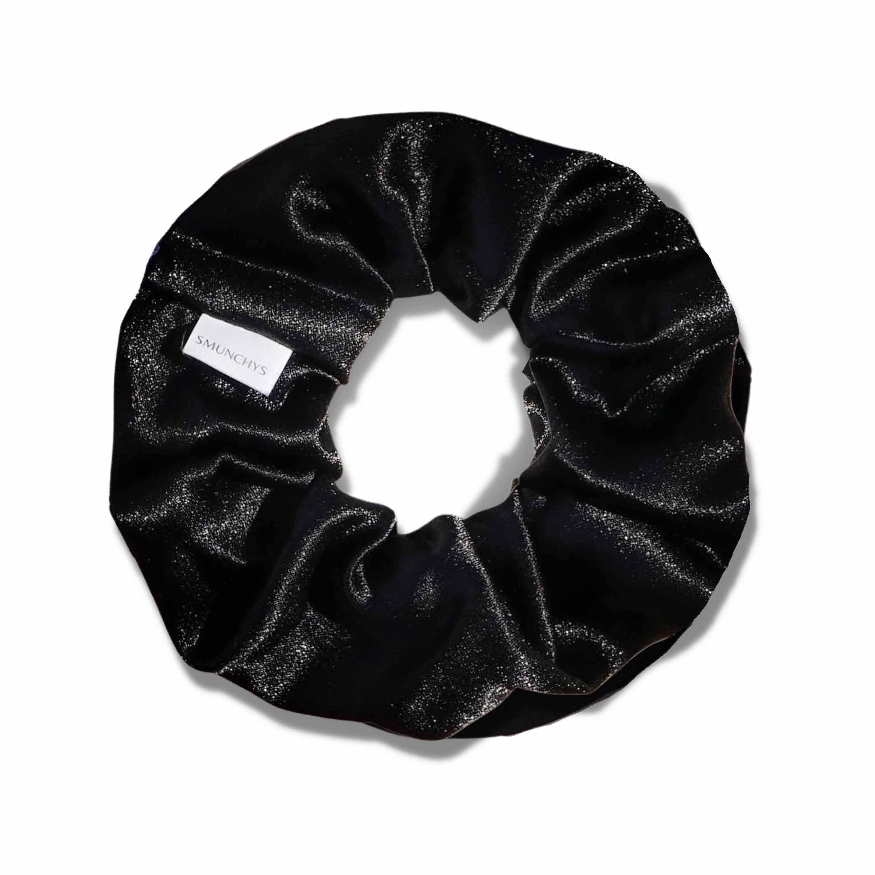 Satin Black Zipper Pocket Scrunchie - Image 1