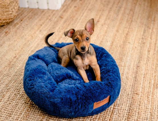 MIMIKO Pets Legowisko Shaggy okrągłe M 45cm chabrowe - Image 3