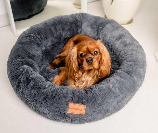 MIMIKO Pets Legowisko Shaggy okrągłe XL 75cm grafitowe - Image 3
