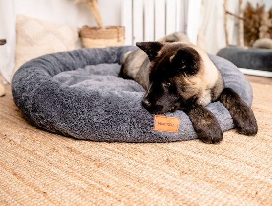 MIMIKO Pets Legowisko Shaggy okrągłe XXL 100cm grafitowe - Image 3